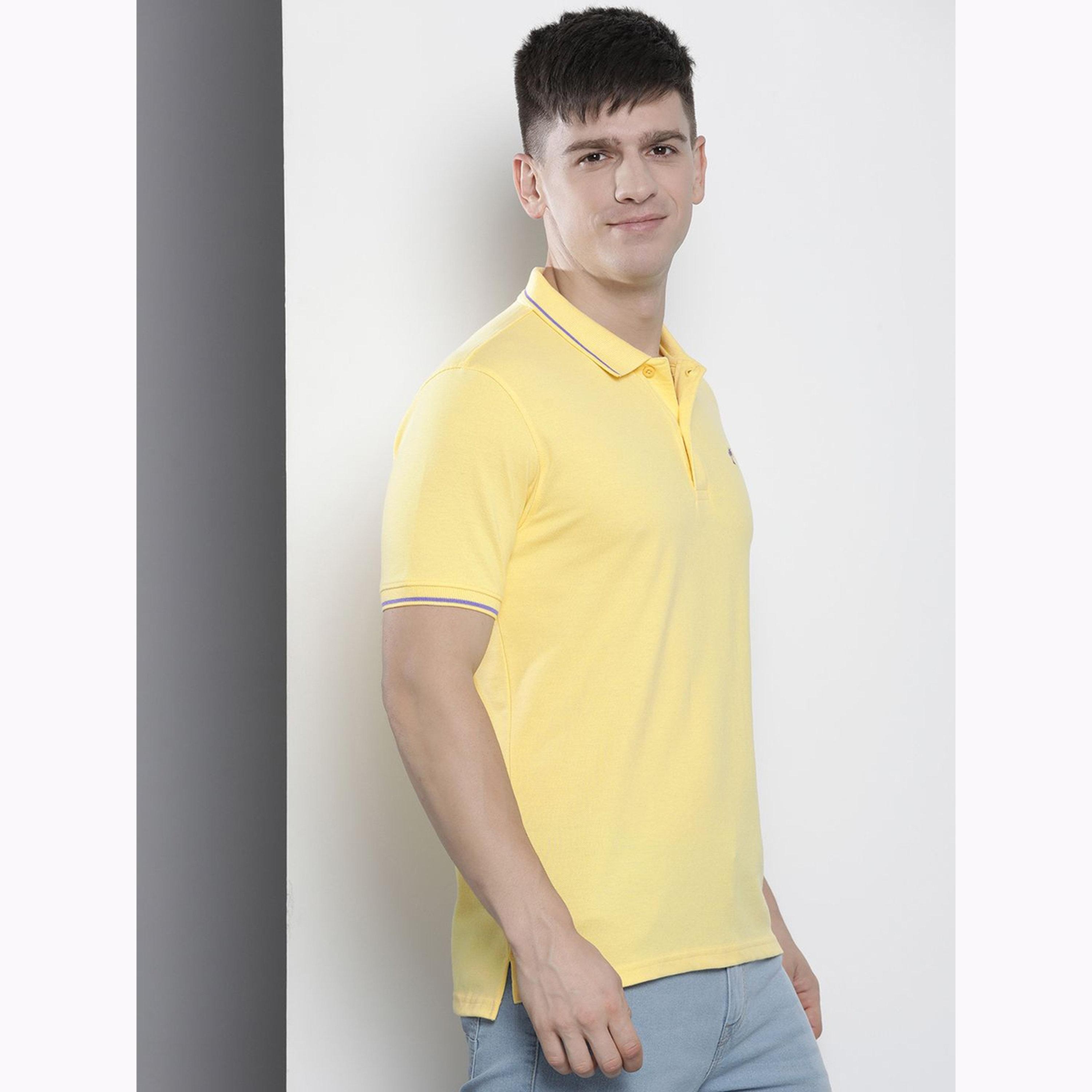 The Indian Garage Co X Styli Men Yellow Regular Fit Short Sleeve Polo-men-clothing-tshirtsandpolos-polos-image-1