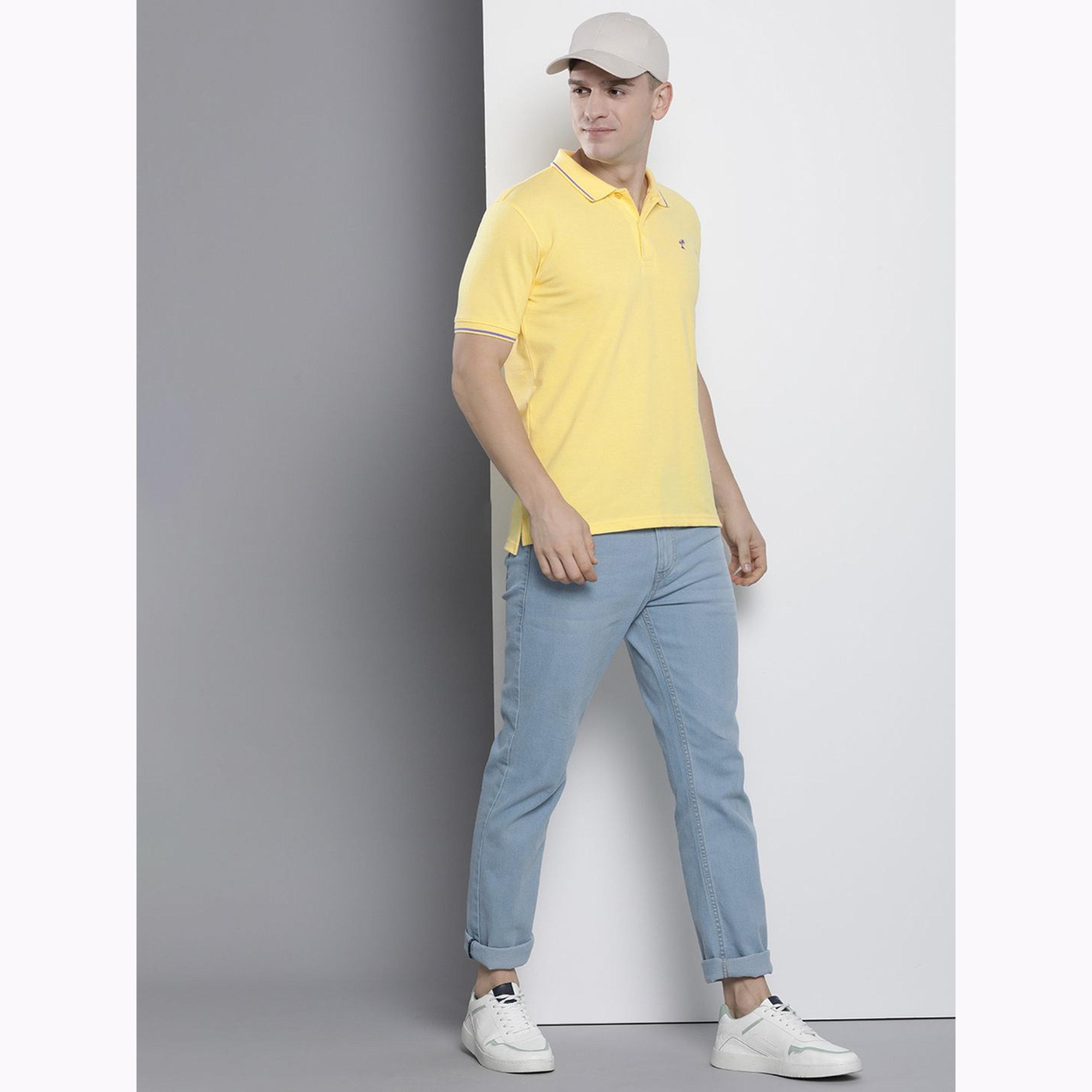 The Indian Garage Co X Styli Men Yellow Regular Fit Short Sleeve Polo-men-clothing-tshirtsandpolos-polos-image-2