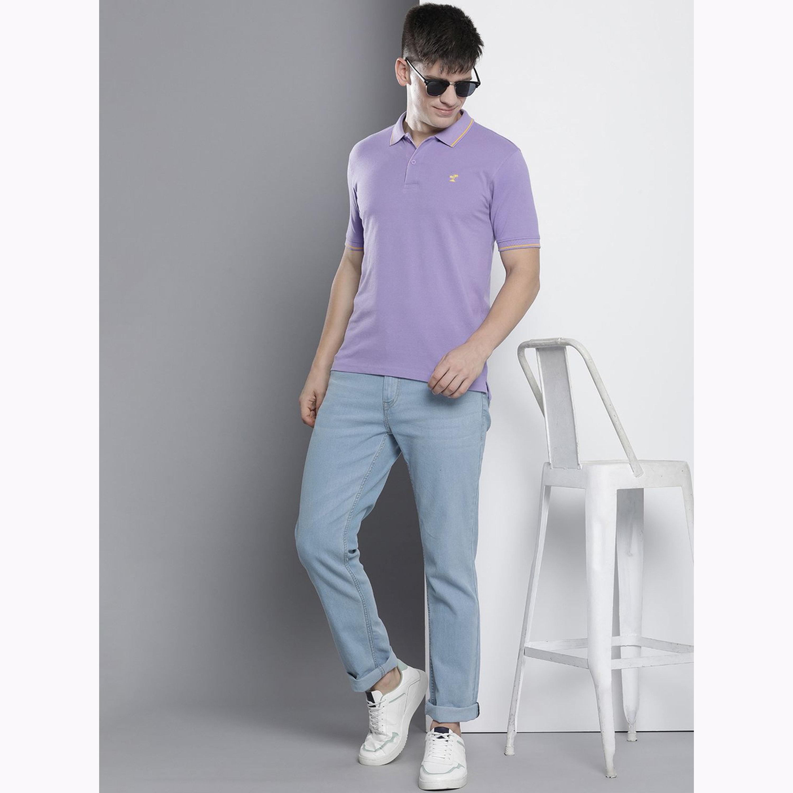 The Indian Garage Co X Styli Men Purple Regular Fit Short Sleeve Polo-men-clothing-tshirtsandpolos-polos-image-2