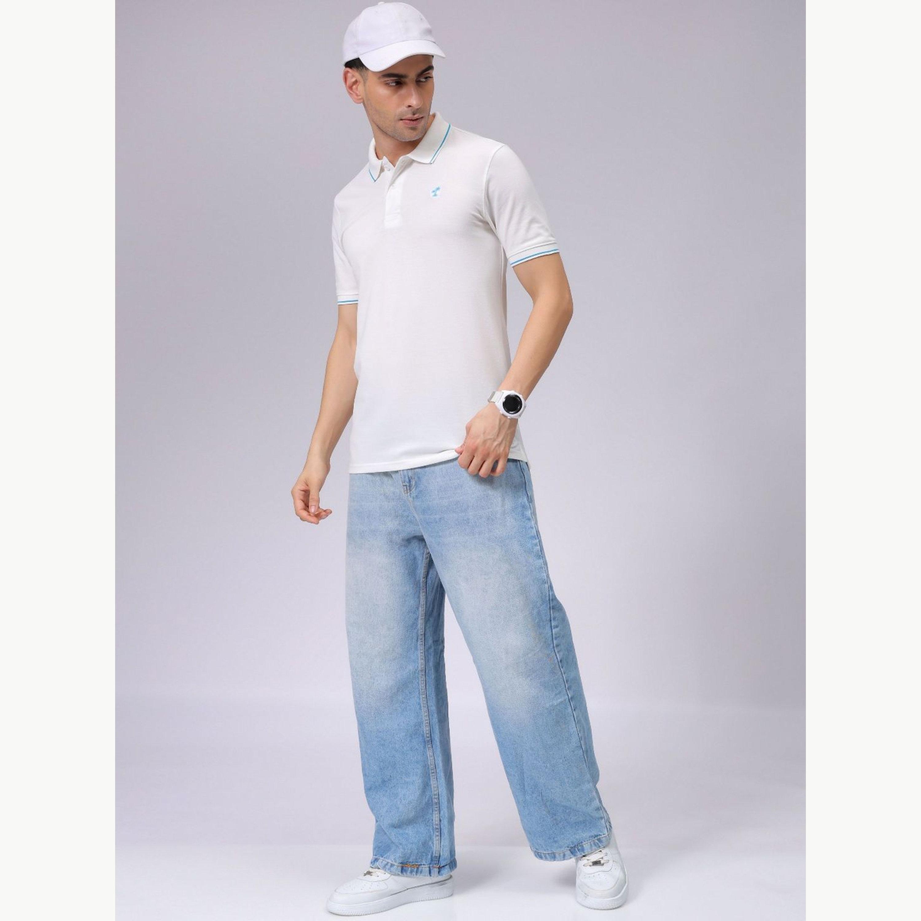 تيشيرت بولو بأكمام قصيرة وقصة عادية للرجال-men-clothing-tshirtsandpolos-polos-image-2