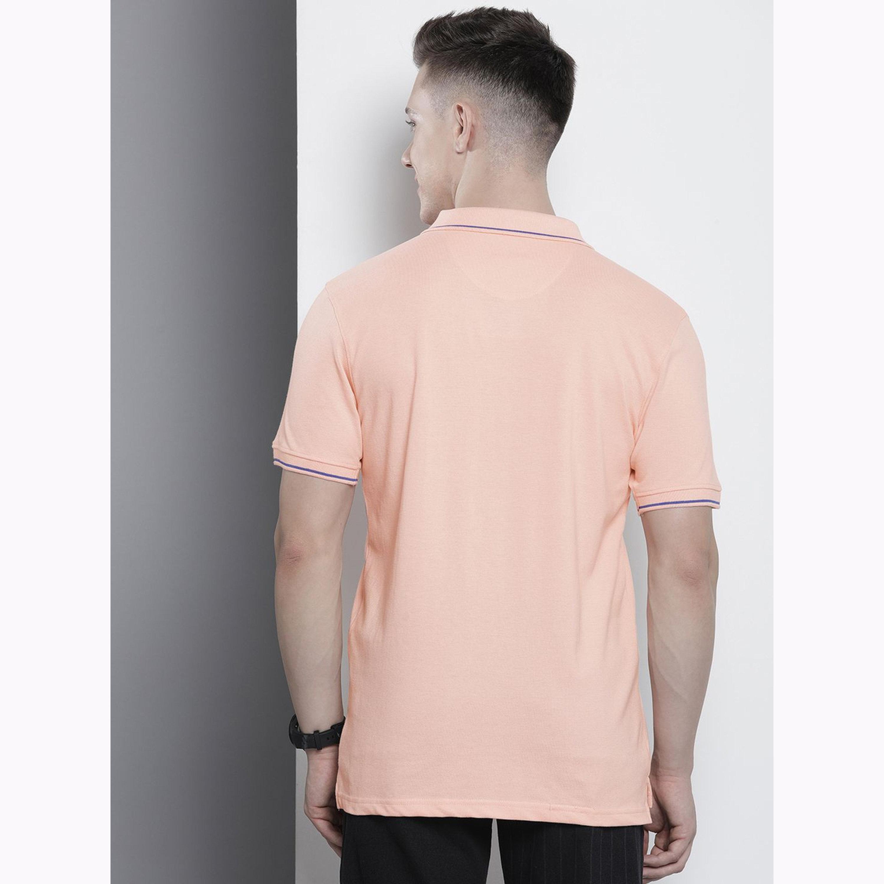 The Indian Garage Co X Styli Men Peach Regular Fit Short Sleeve Polo-men-clothing-tshirtsandpolos-polos-image-5