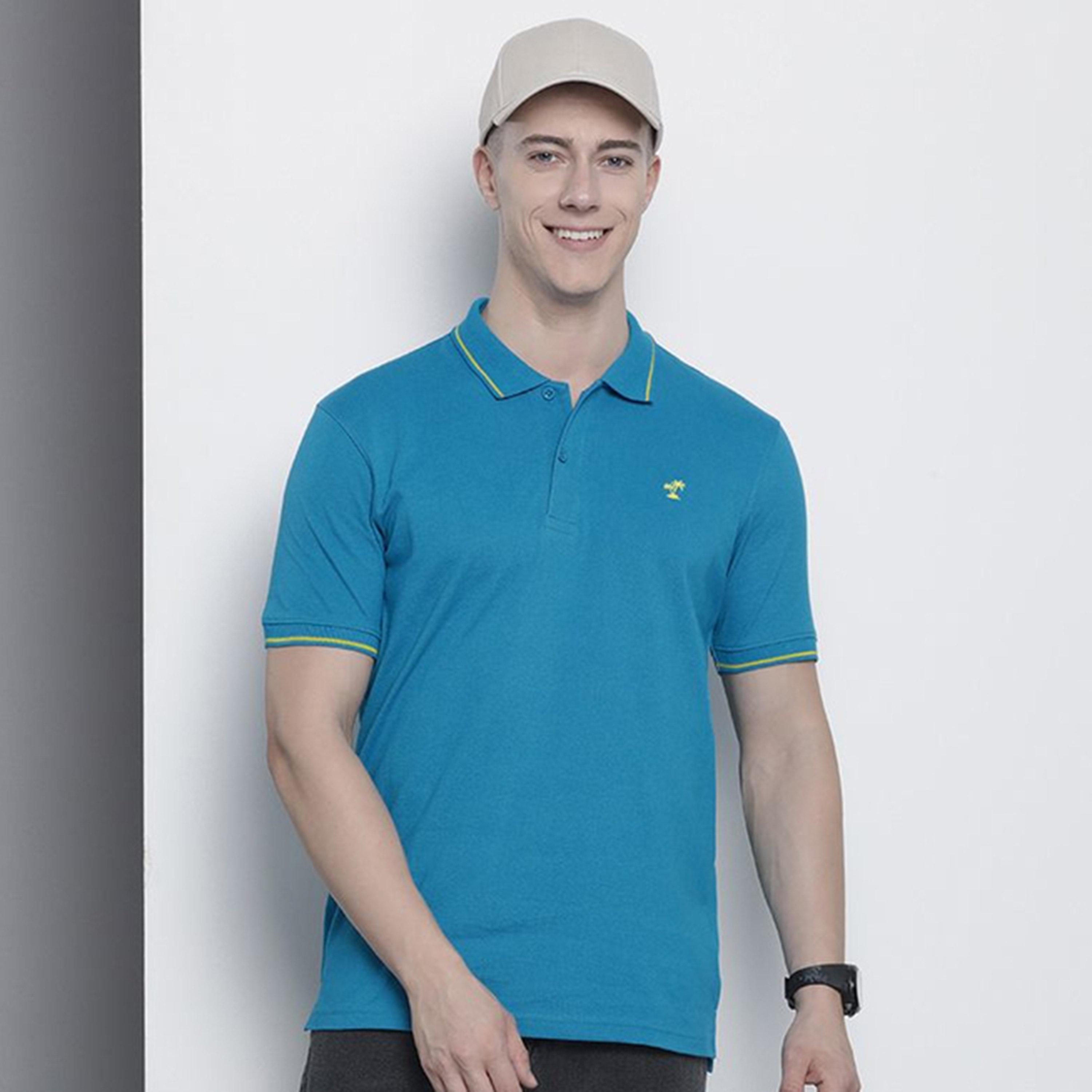 تيشيرت بولو بأكمام قصيرة وقصة عادية للرجال-men-clothing-tshirtsandpolos-polos-image-1