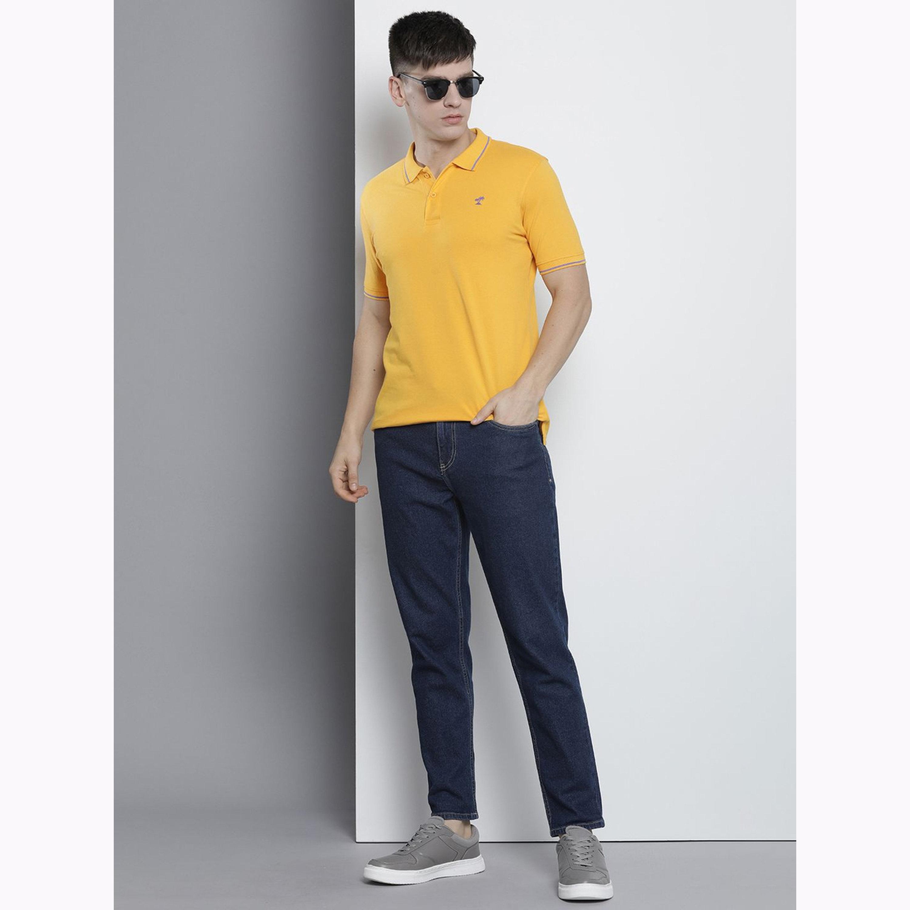 The Indian Garage Co X Styli Men Yellow Regular Fit Short Sleeve Polo-men-clothing-tshirtsandpolos-polos-image-2