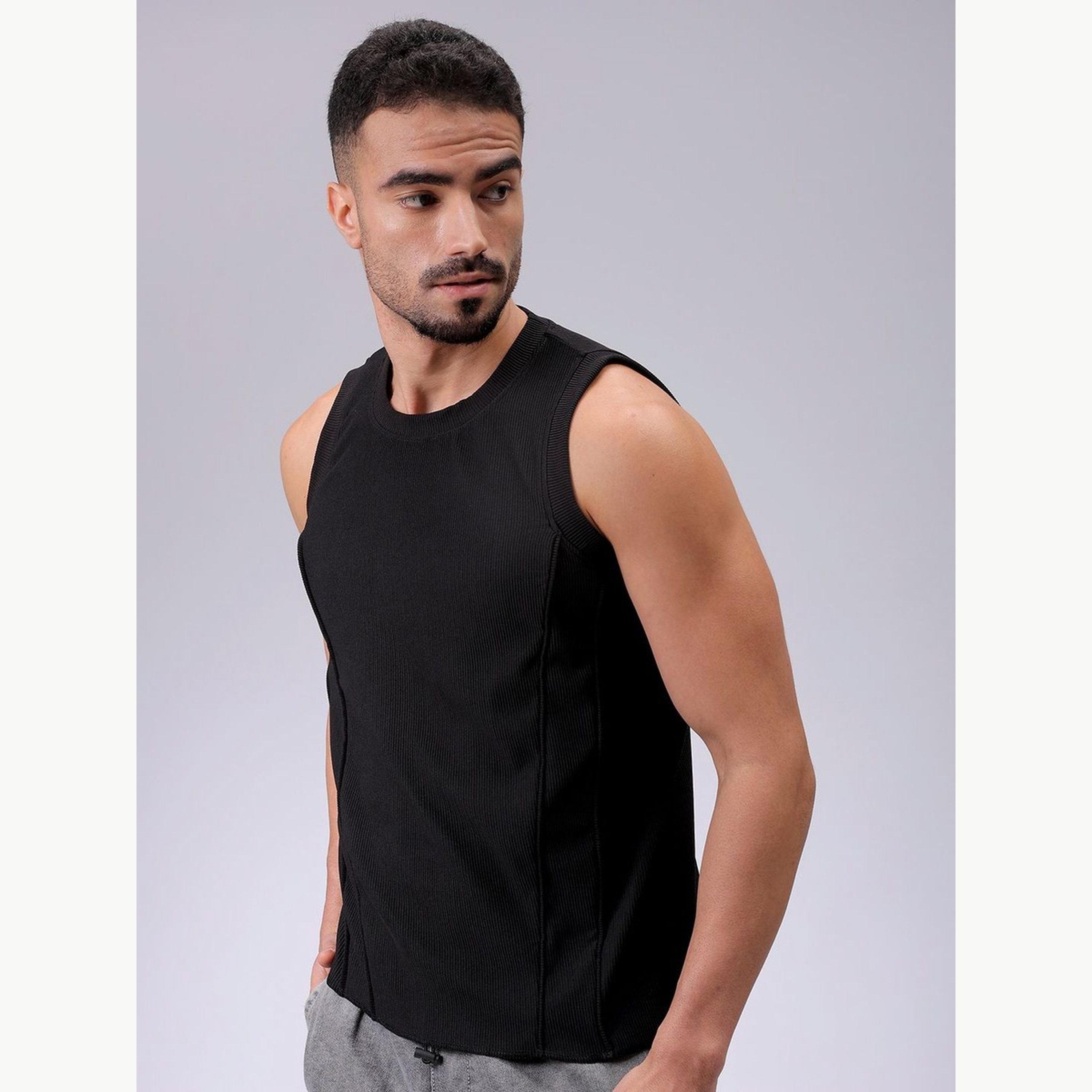 تيشيرت كت بتفاصيل بارزة الملمس للرجال-men-clothing-tshirtsandpolos-vests-image-3