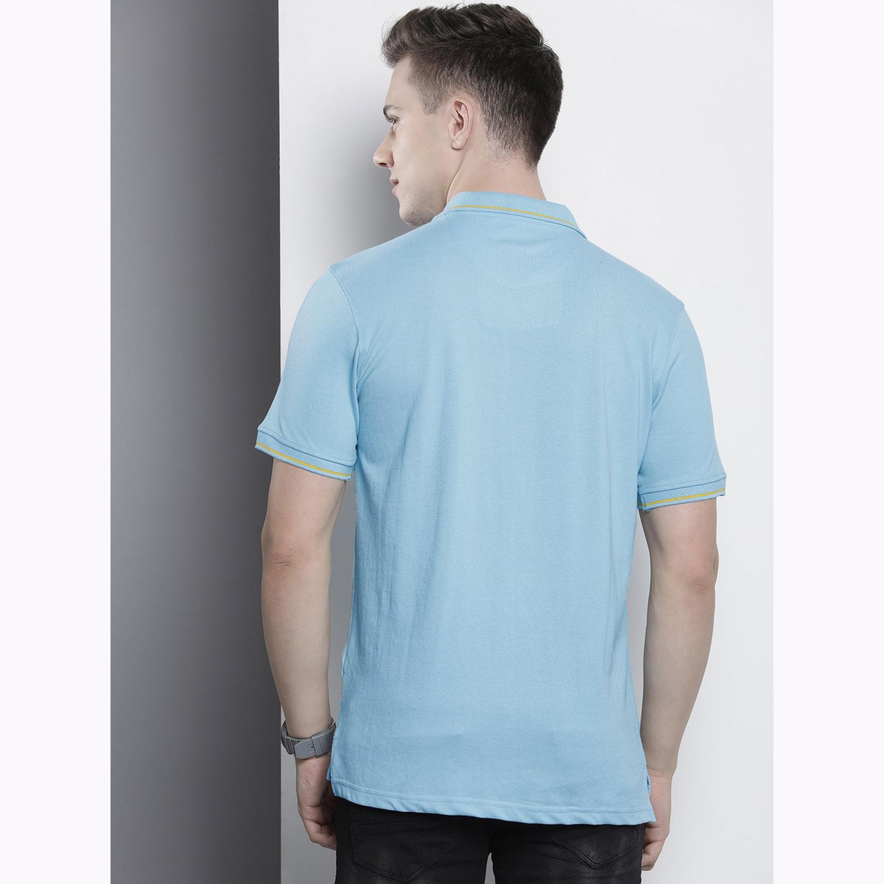 The Indian Garage Co X Styli Men Blue Regular Fit Short Sleeve Polo-men-clothing-tshirtsandpolos-polos-image-4
