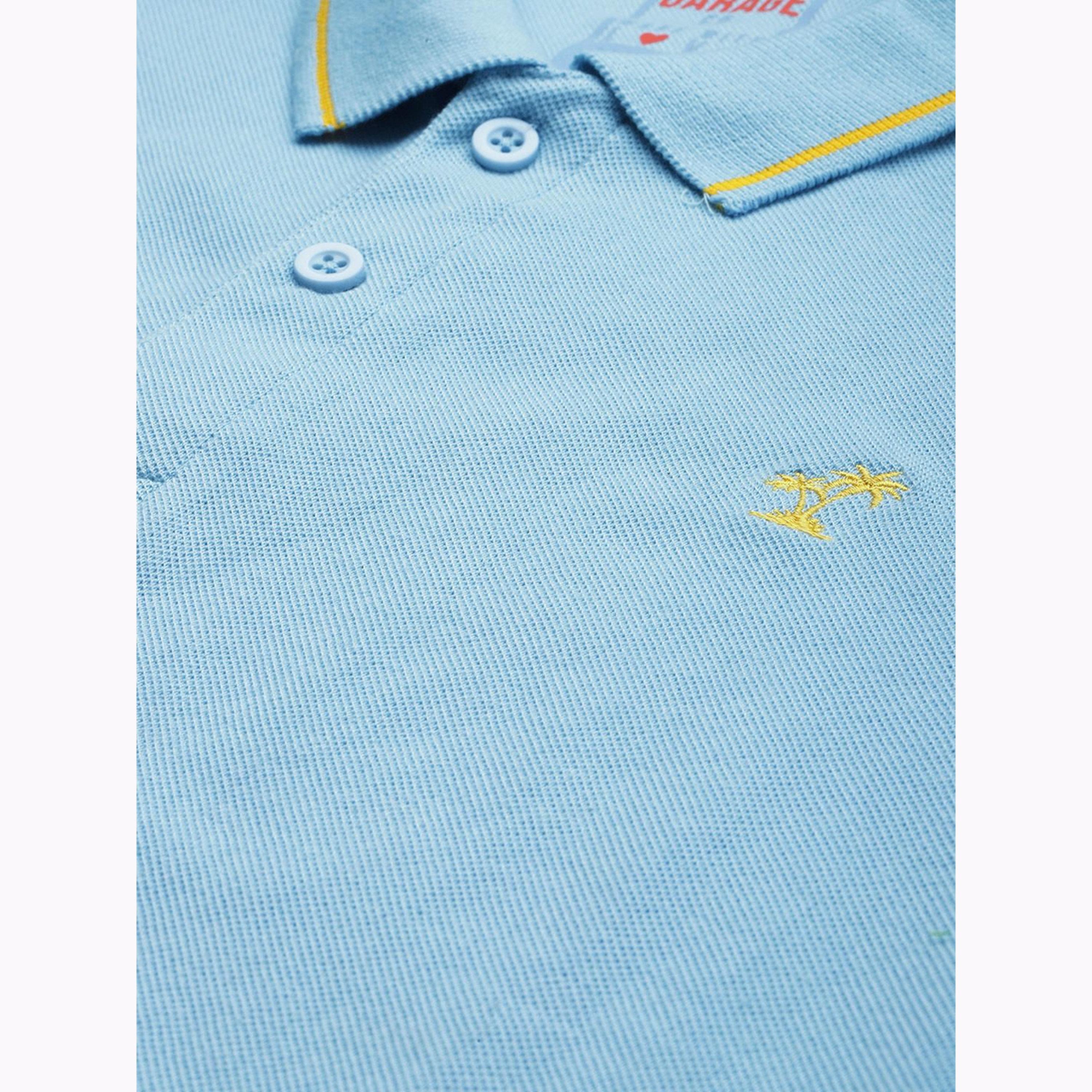 The Indian Garage Co X Styli Men Blue Regular Fit Short Sleeve Polo-men-clothing-tshirtsandpolos-polos-image-5