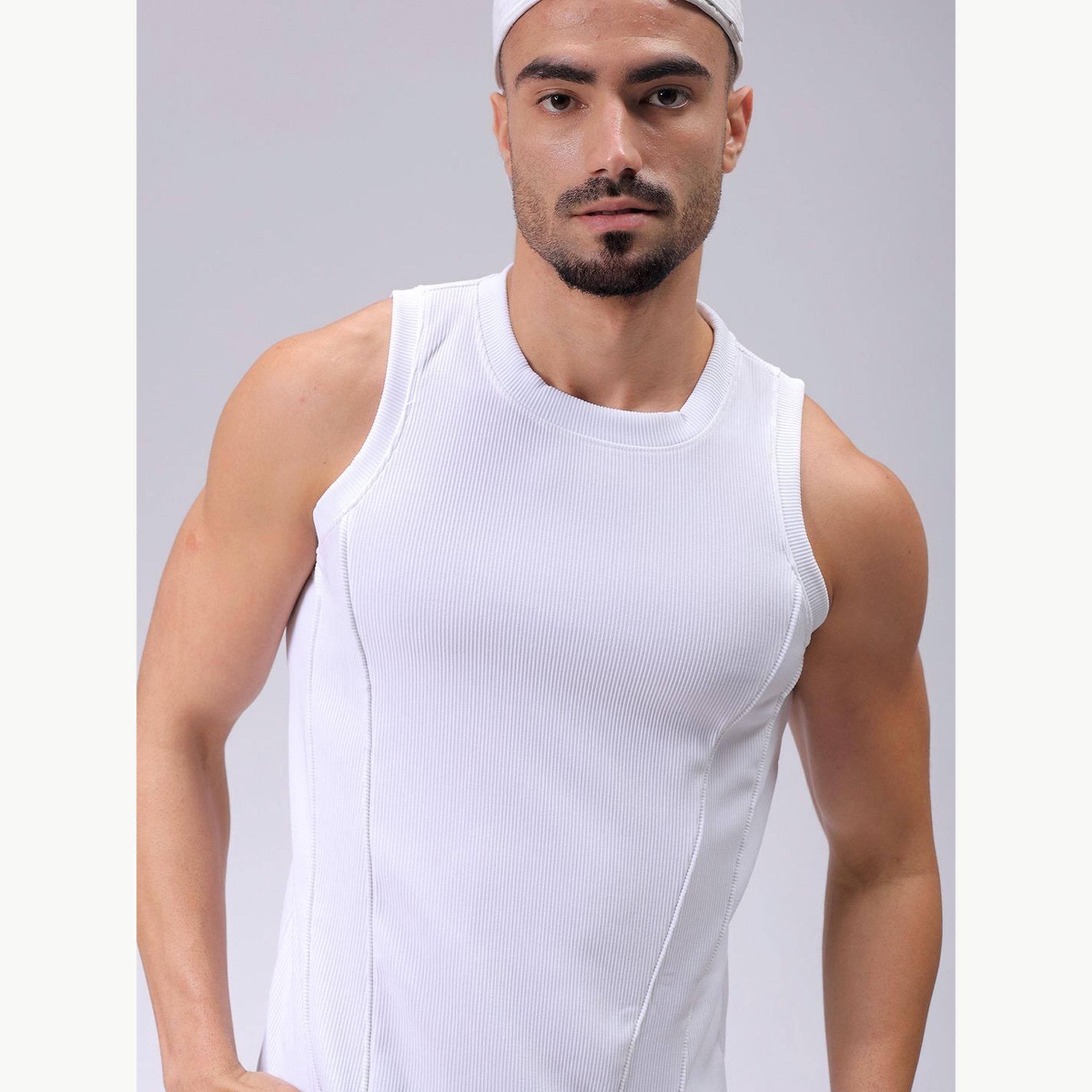تيشيرت كت بتفاصيل بارزة الملمس للرجال-men-clothing-tshirtsandpolos-vests-image-6