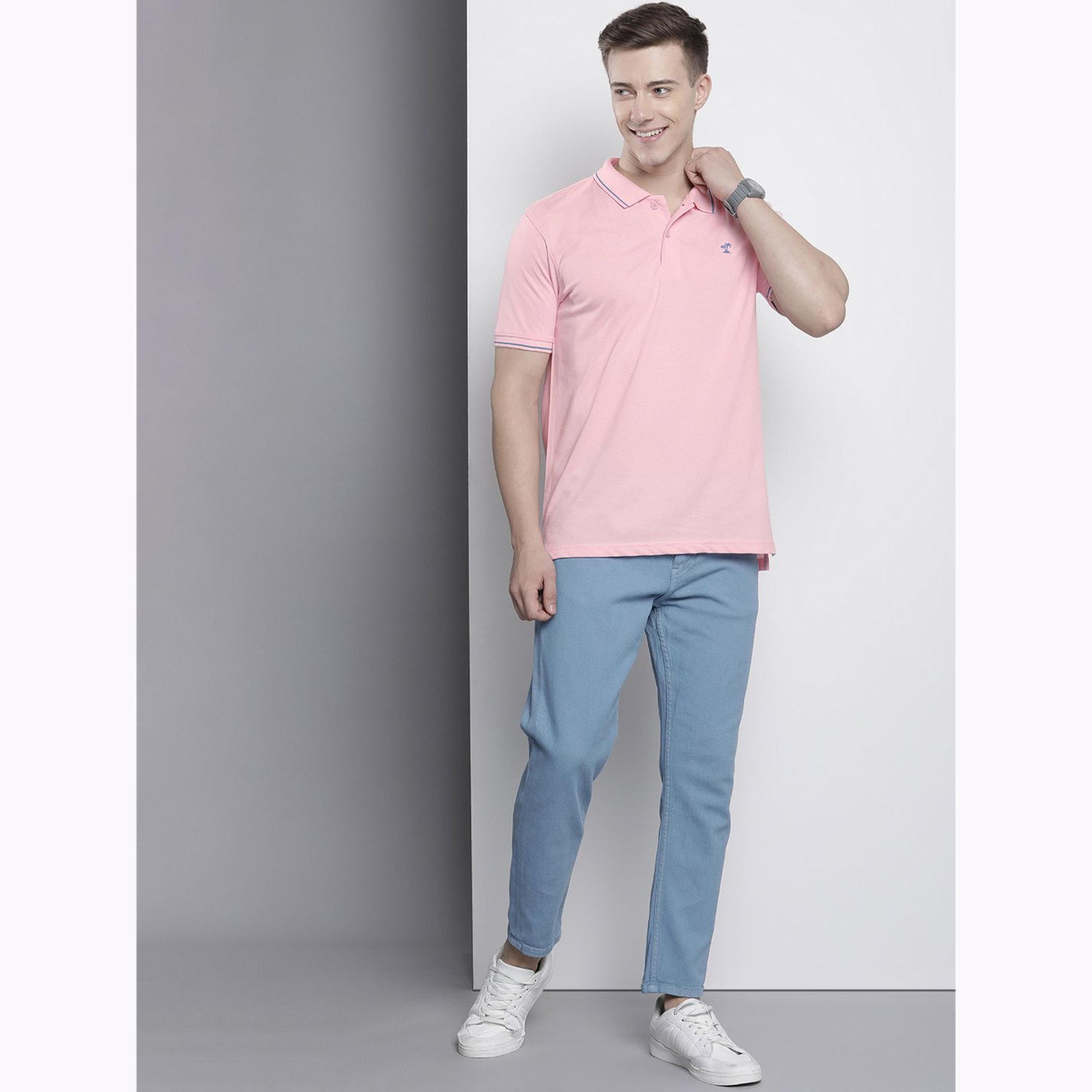 The Indian Garage Co X Styli Men Pink Regular Fit Short Sleeve Polo-men-clothing-tshirtsandpolos-polos-image-2