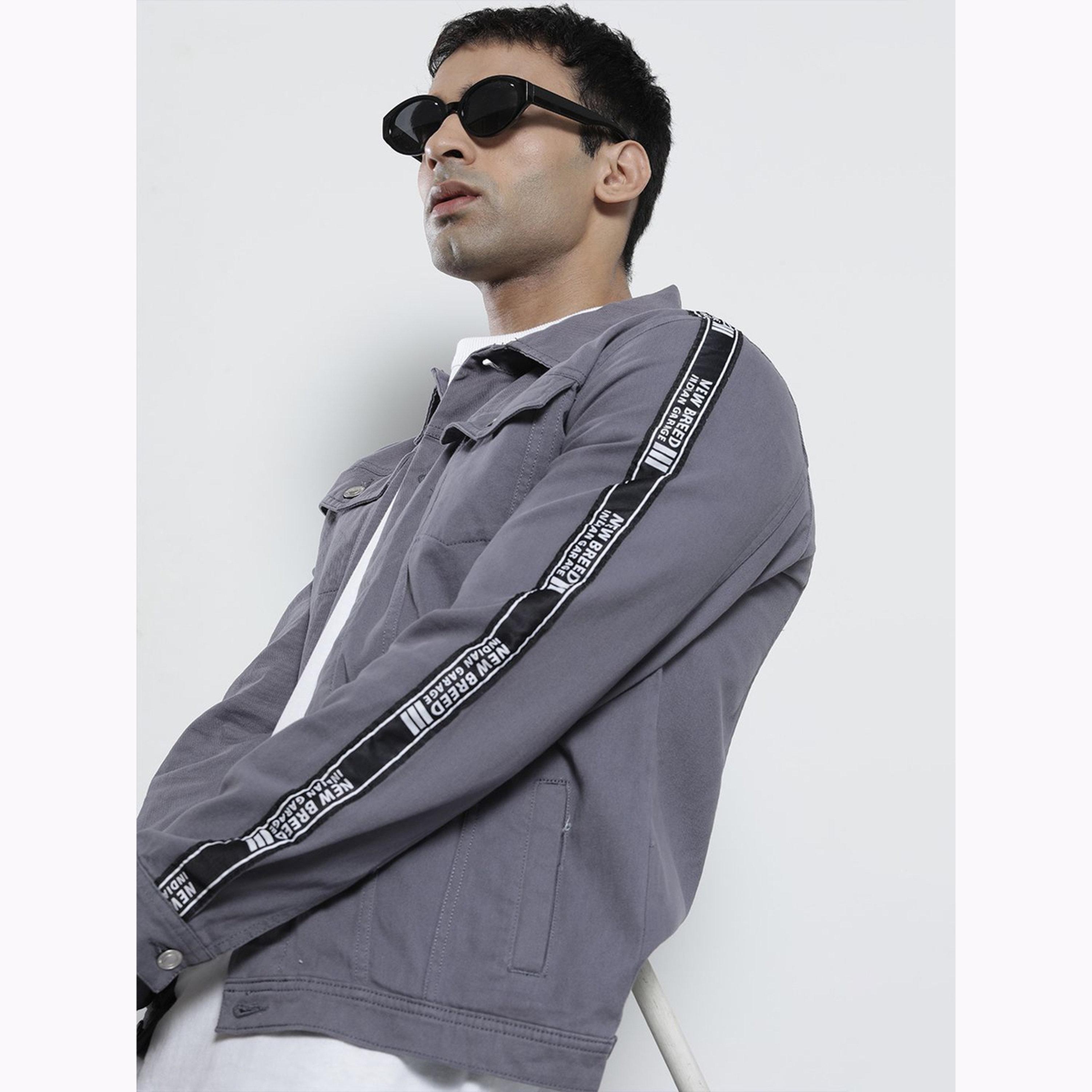 The Indian Garage Co X Styli Men Grey Solid Button-Up Jacket-men-clothing-jacketsandblazers-jackets-image-4