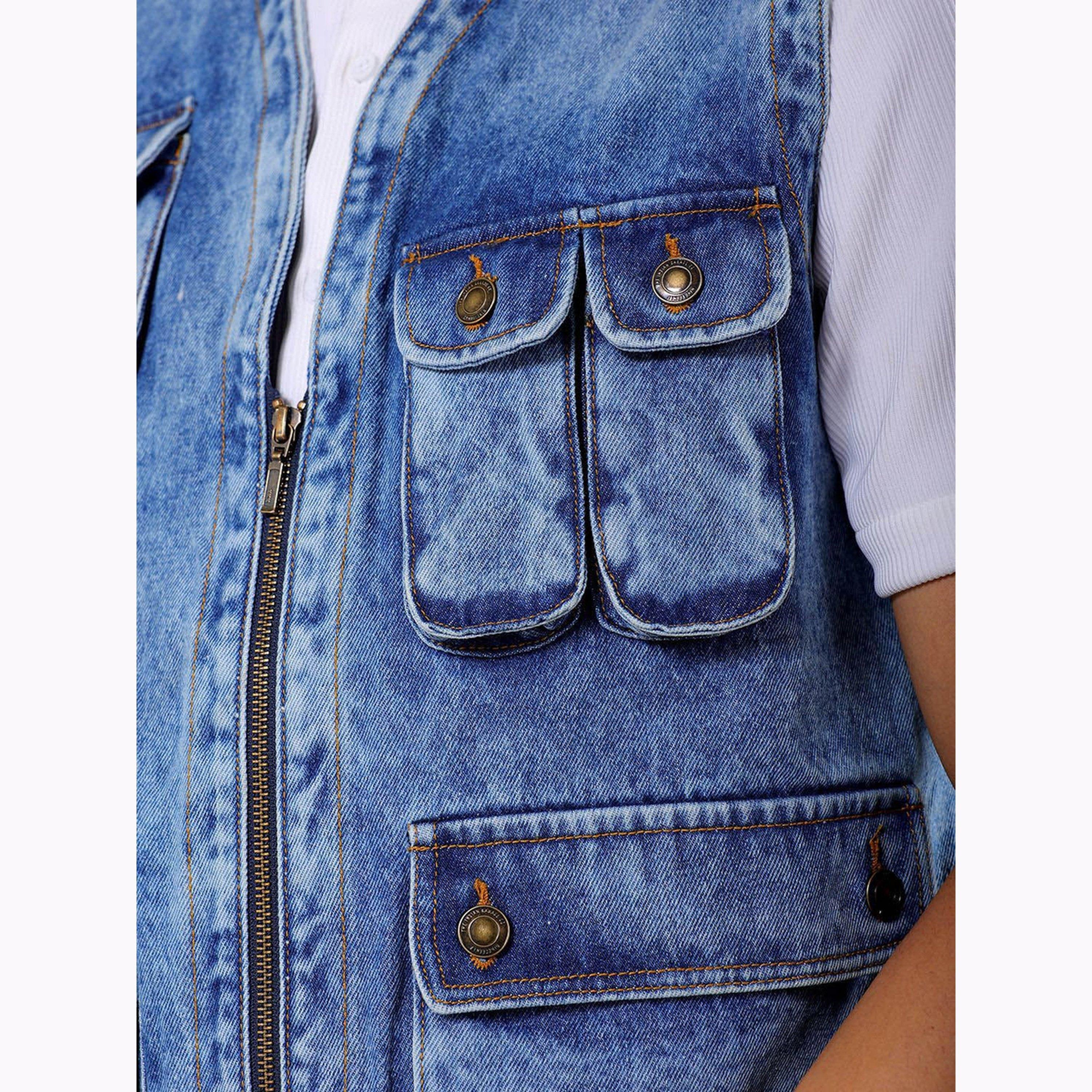 The Indian Garage Co X Styli Men Blue Denim Relaxed Utility Vest-men-clothing-jacketsandblazers-jackets-image-6