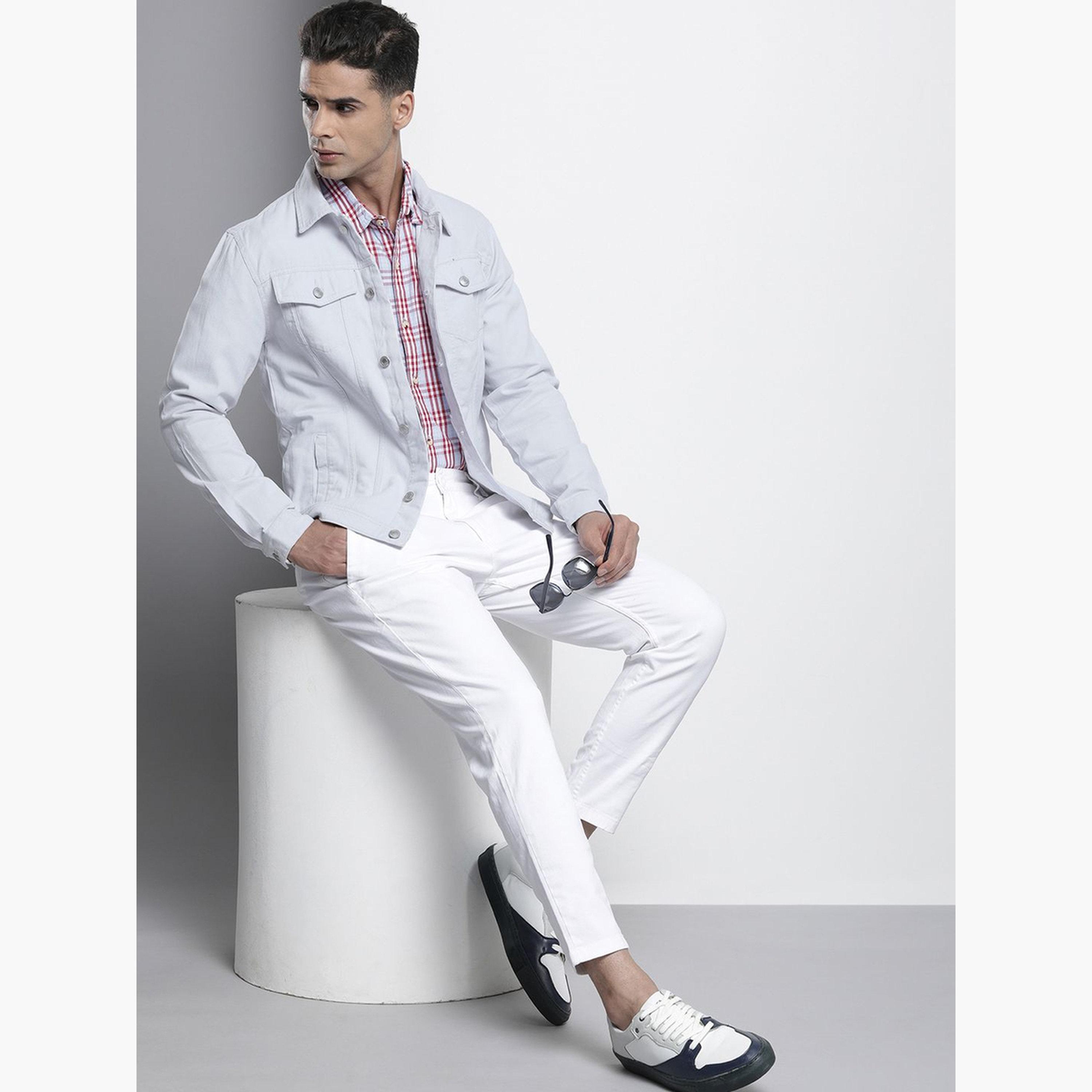 The Indian Garage Co X Styli Men Grey Solid Denim Jacket-men-clothing-jacketsandblazers-jackets-image-2