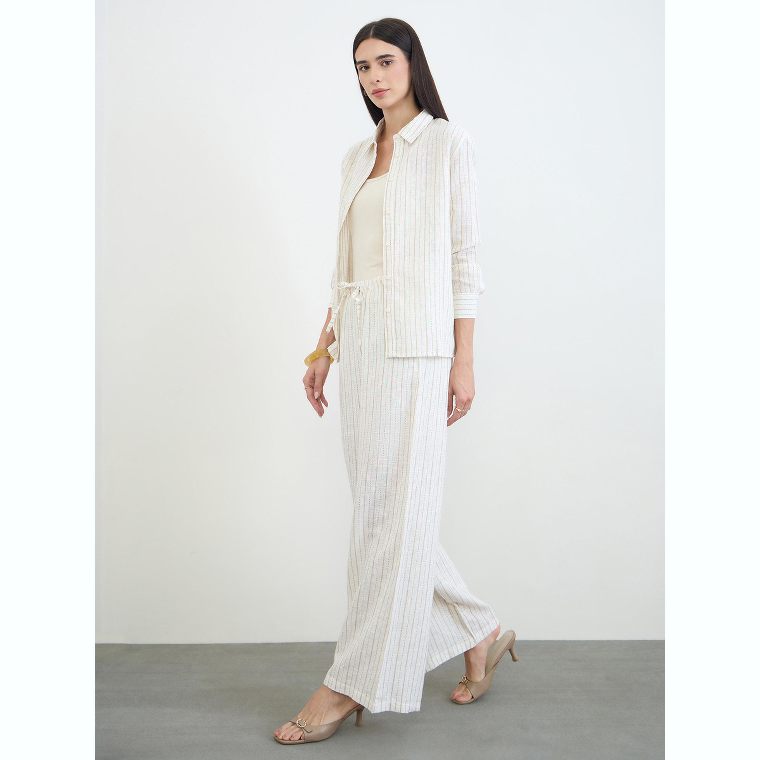 بنطال بأرجل واسعة ورباط سحب ومخطط-women-clothing-bottoms-joggers-image-3