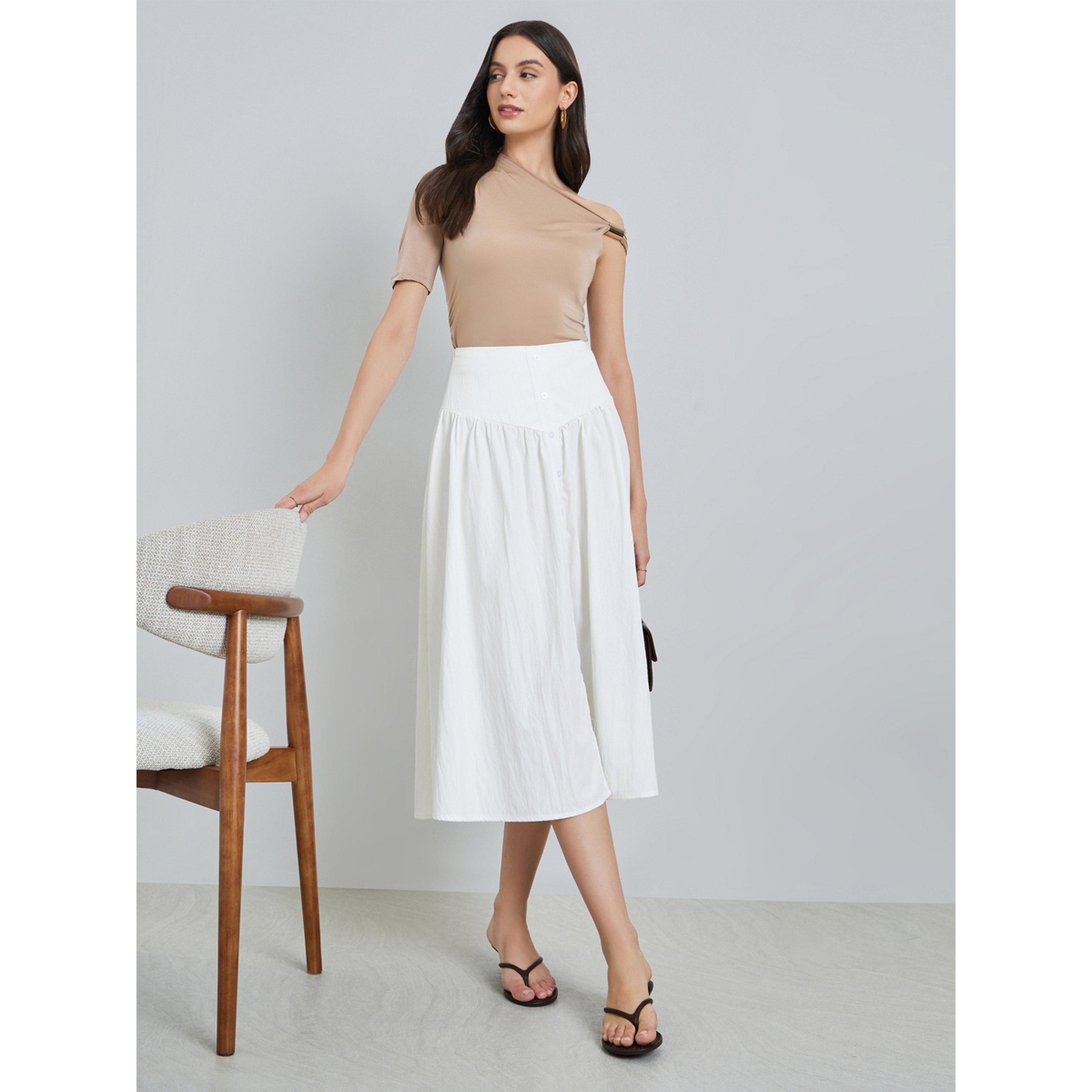 Take Two White Wide Waistband Button Midi Skirt-women-clothing-bottoms-skirts-image-2