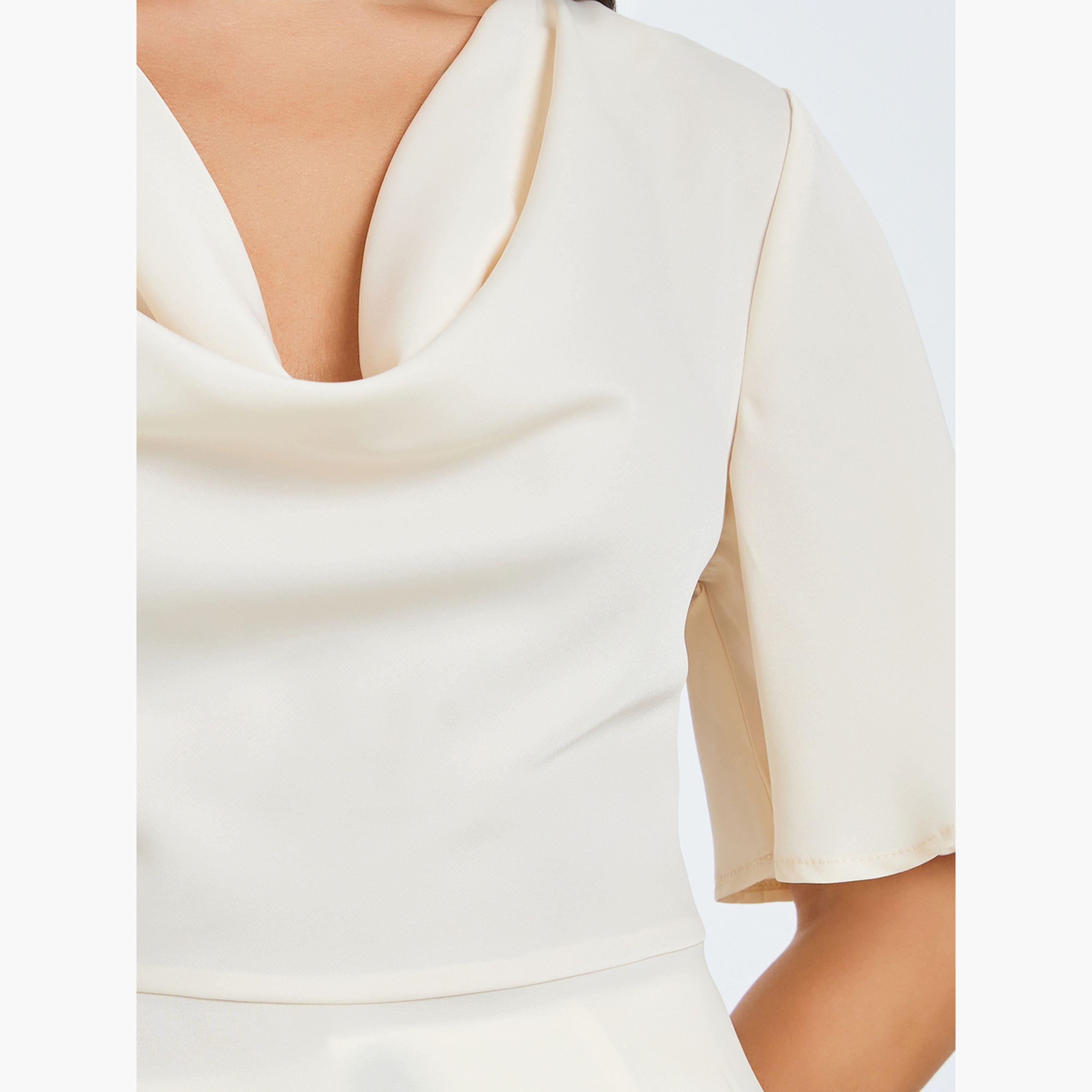 Take Two Beige Cowl Neck Ruffled Sleeve Top-women-clothing-shirtsandblouses-blouses-image-4