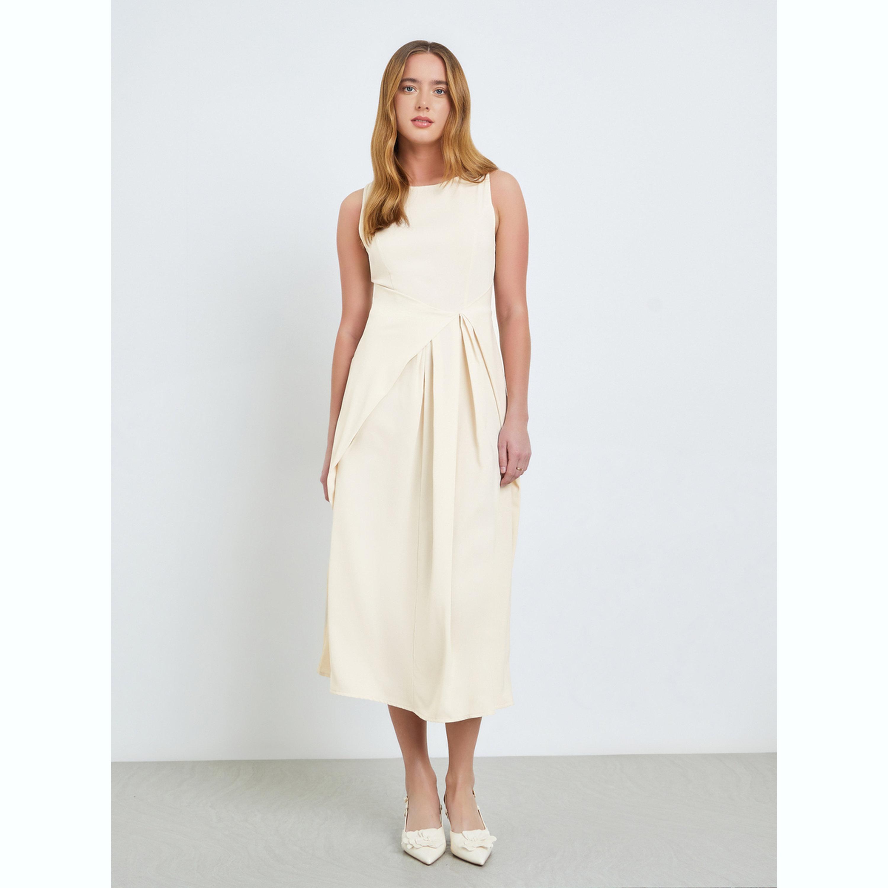 فستان ميدي بدون أكمام بتفاصيل ثنيات-women-clothing-dresses-image-1