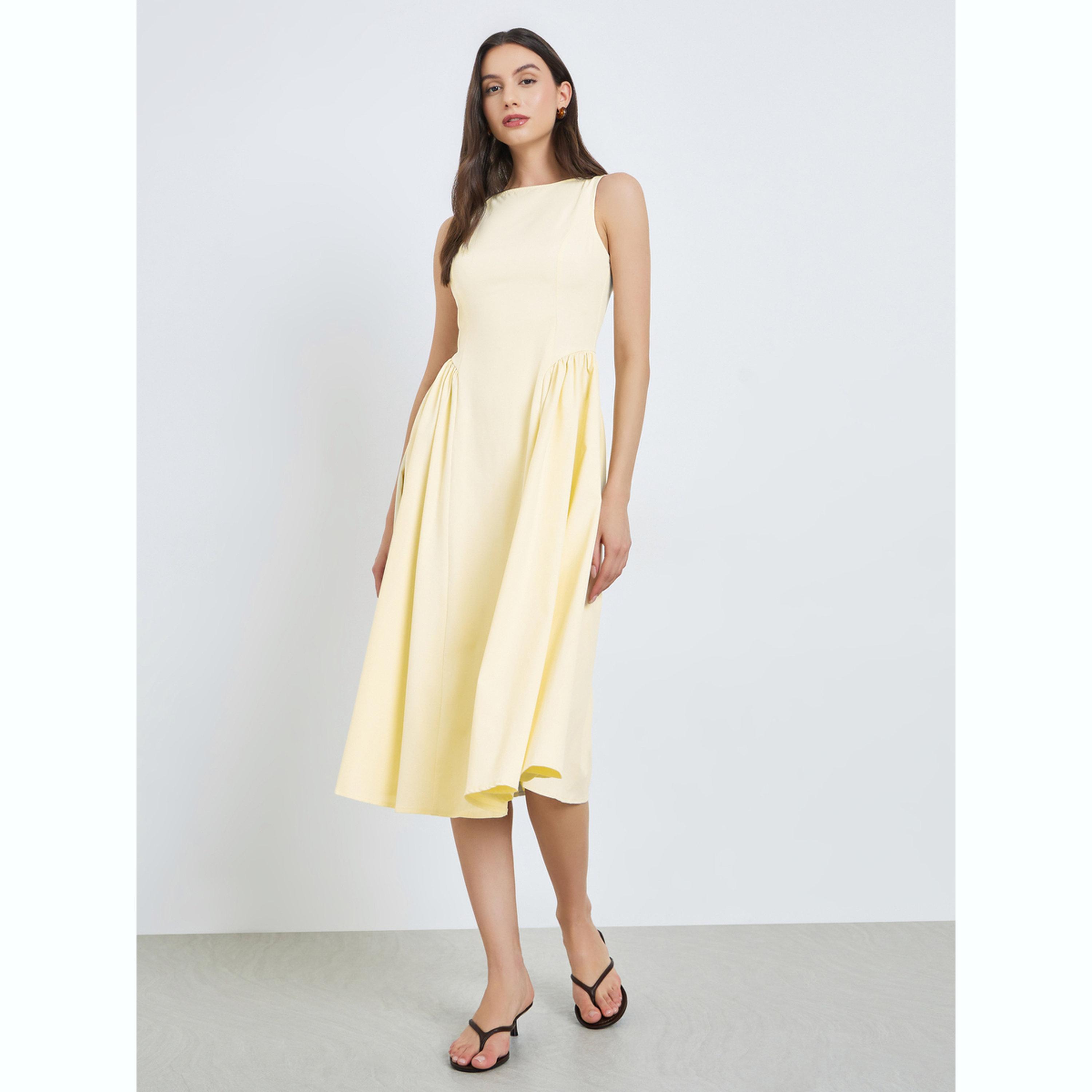 فستان ميدي سادة بدون أكمام-women-clothing-dresses-image-1