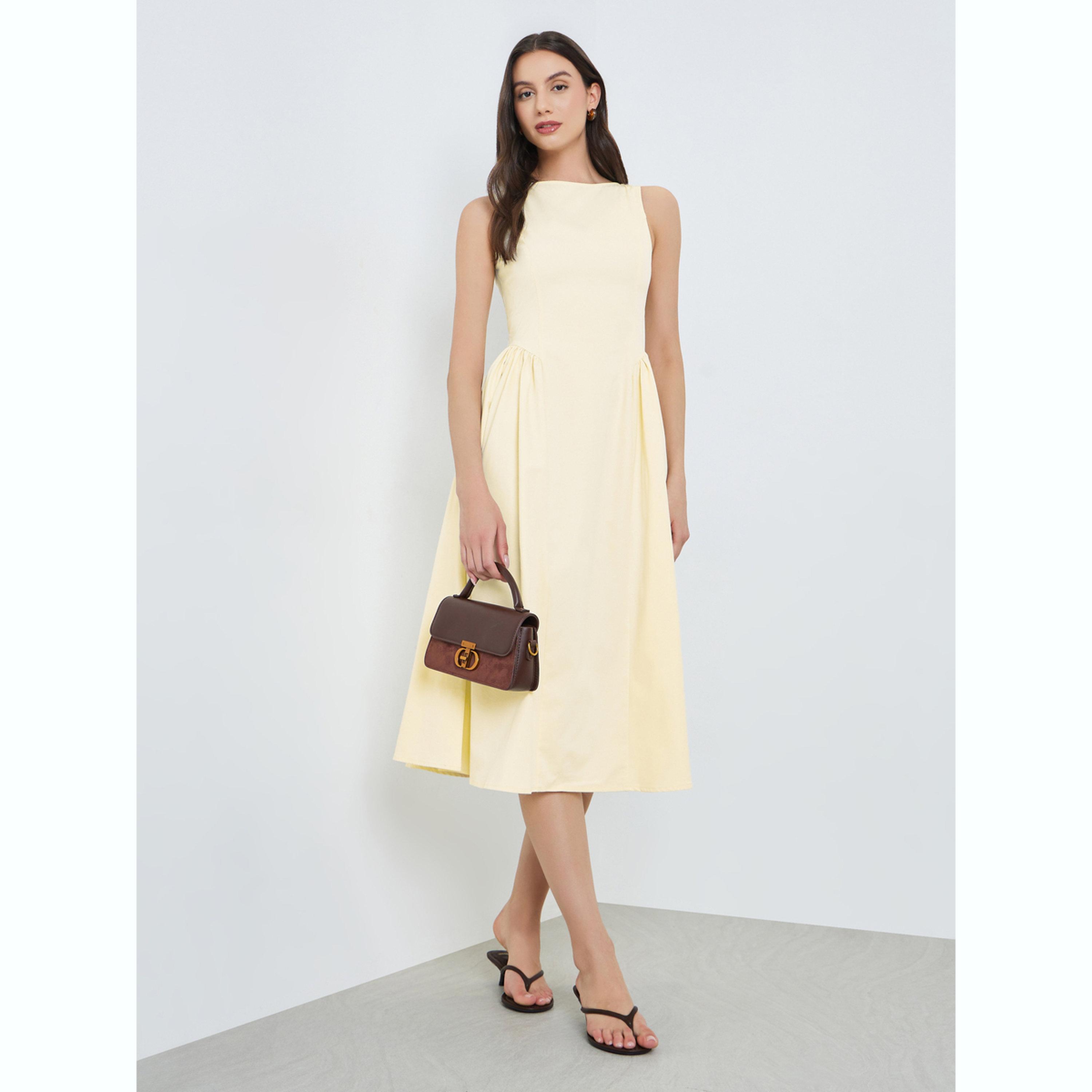 فستان ميدي سادة بدون أكمام-women-clothing-dresses-image-3
