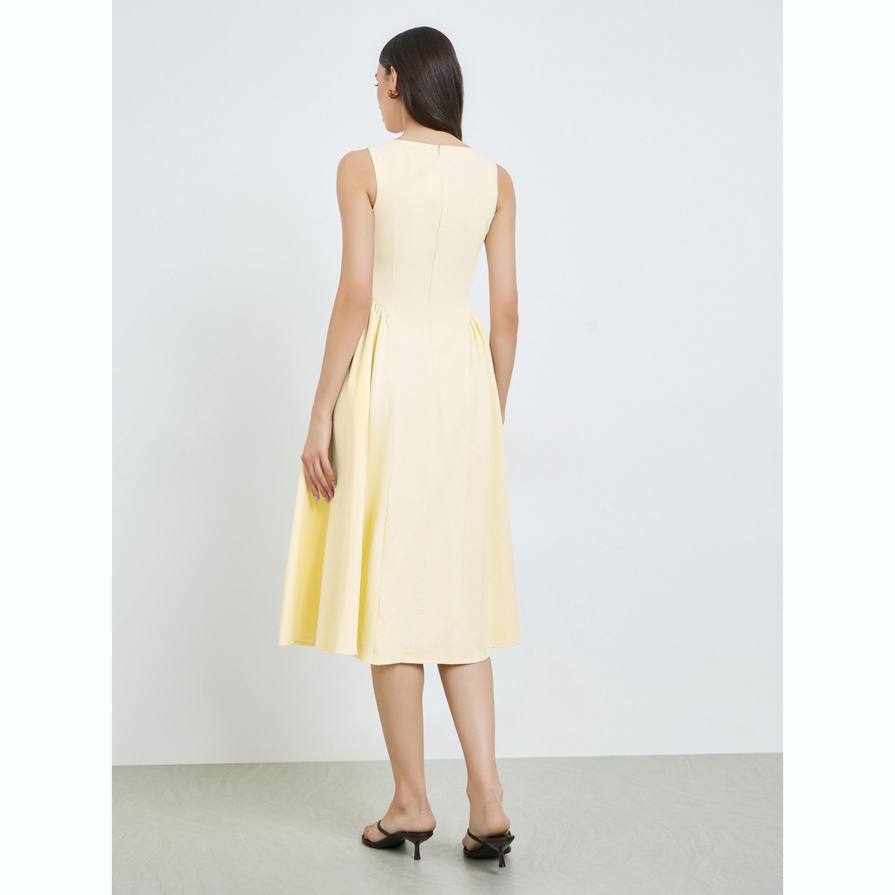 فستان ميدي سادة بدون أكمام-women-clothing-dresses-image-4
