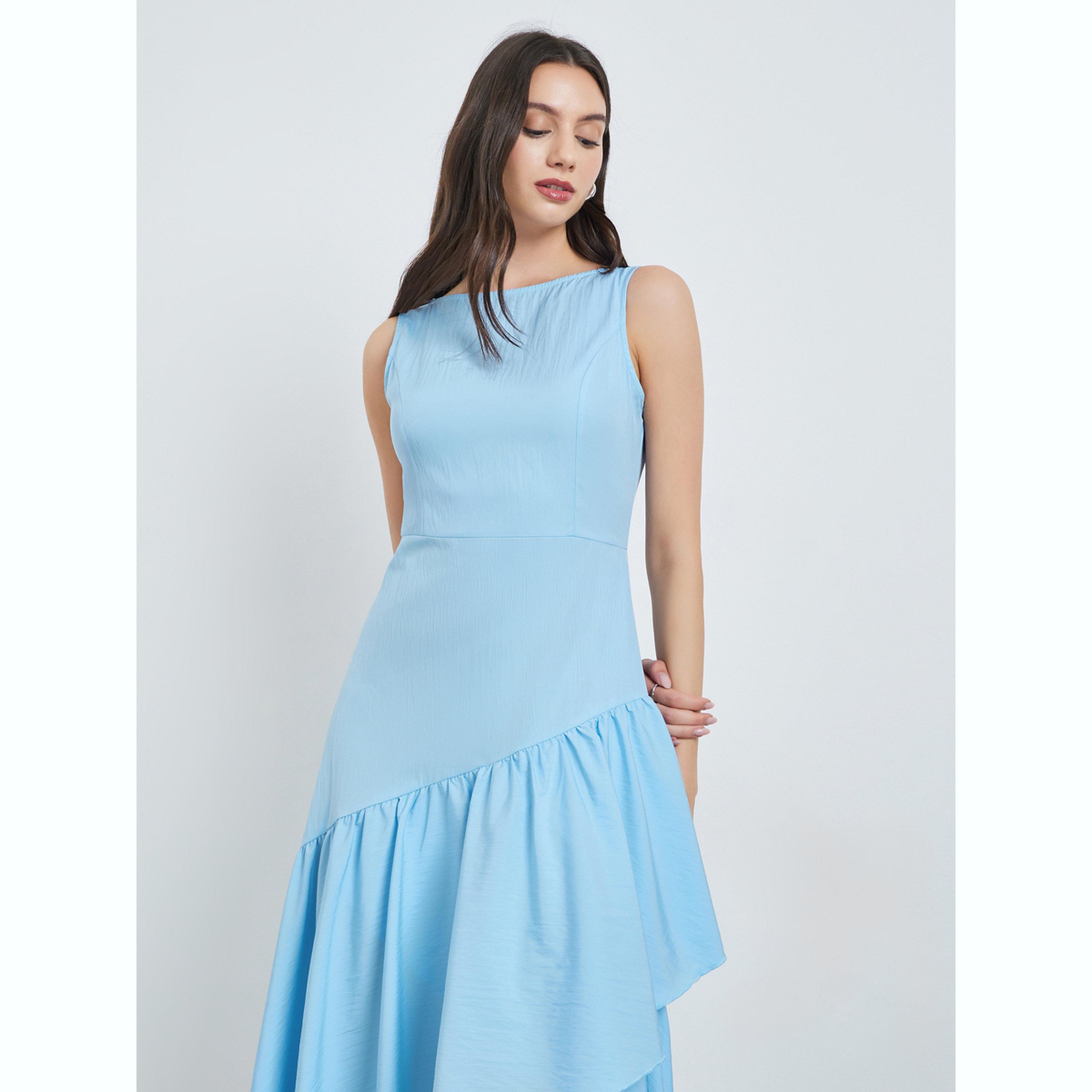 فستان ميدي بدون أكمام وحافة بكشكش-women-clothing-dresses-image-2