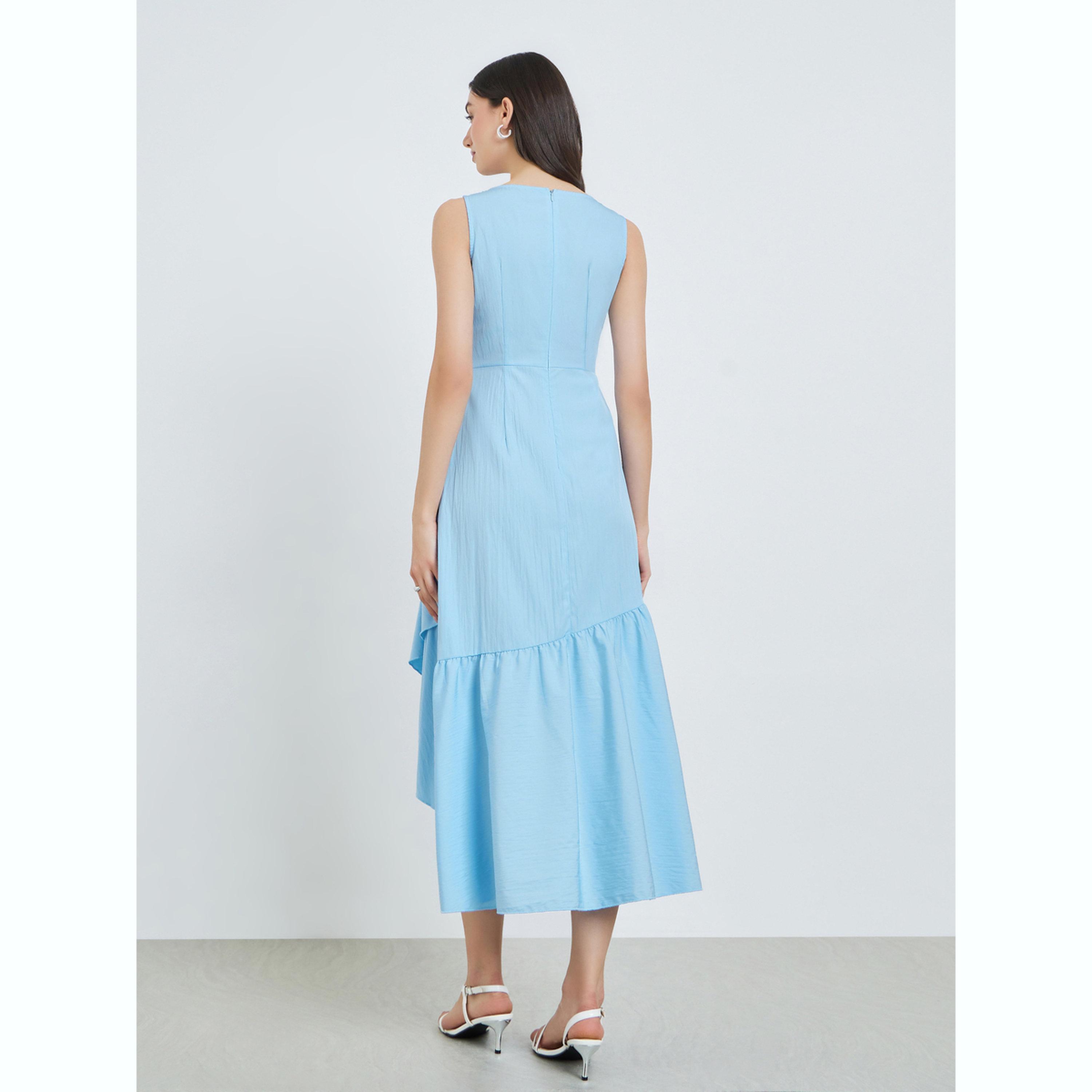 فستان ميدي بدون أكمام وحافة بكشكش-women-clothing-dresses-image-4