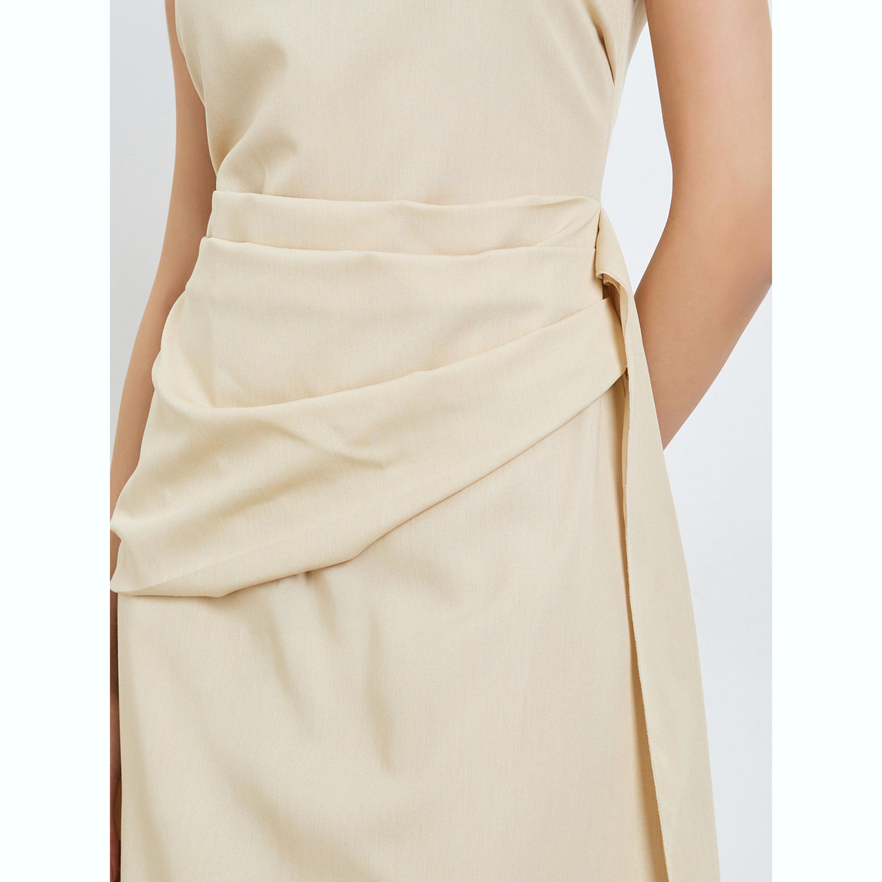 فستان ميدي سادة بأكمام منفوخة-women-clothing-dresses-image-5