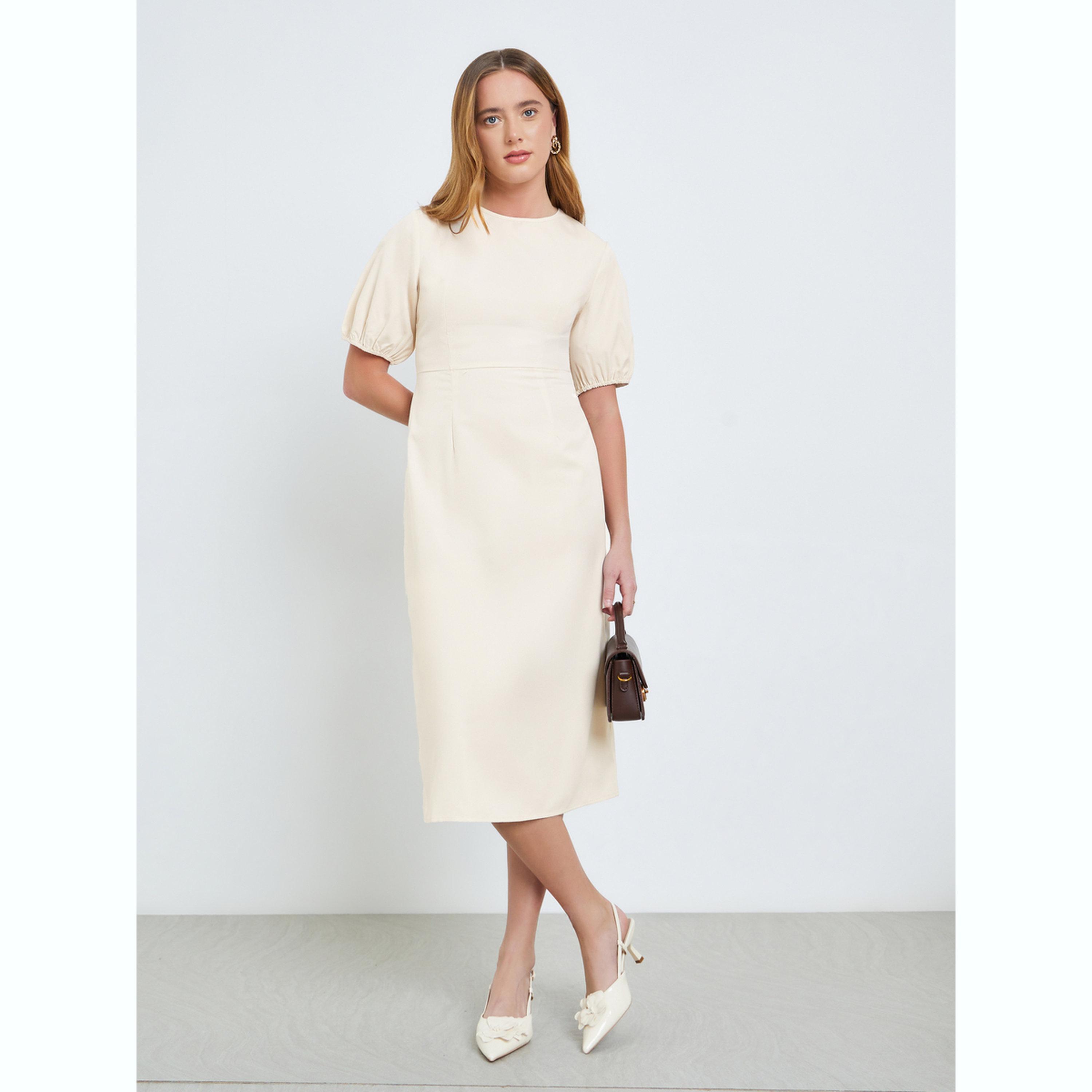فستان ميدي بدون أكمام بتفاصيل ثنيات-women-clothing-dresses-image-1