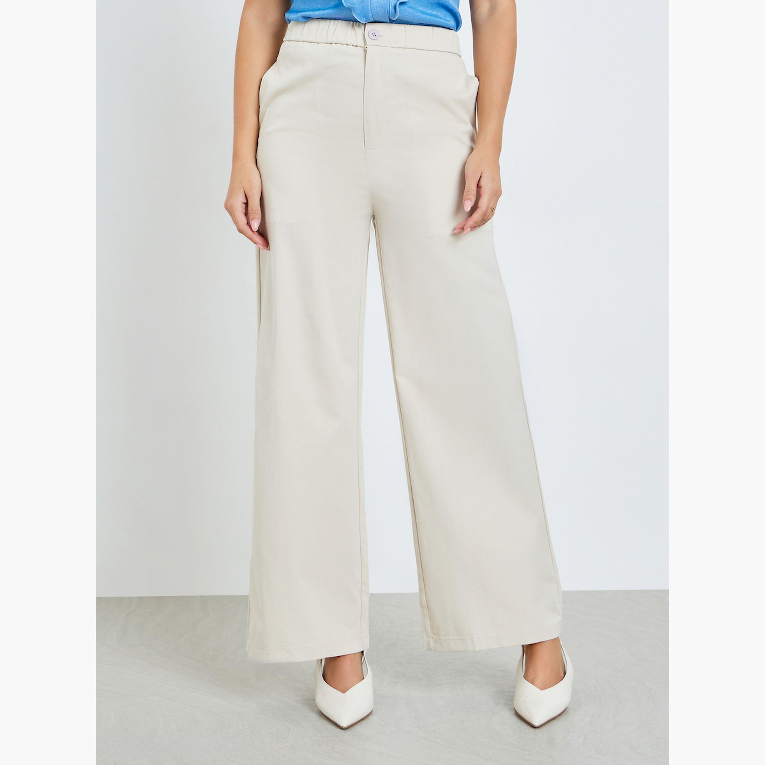Take Two Wide Elastic Waist Straight Leg Pants-women-clothing-bottoms-trousers-image-1