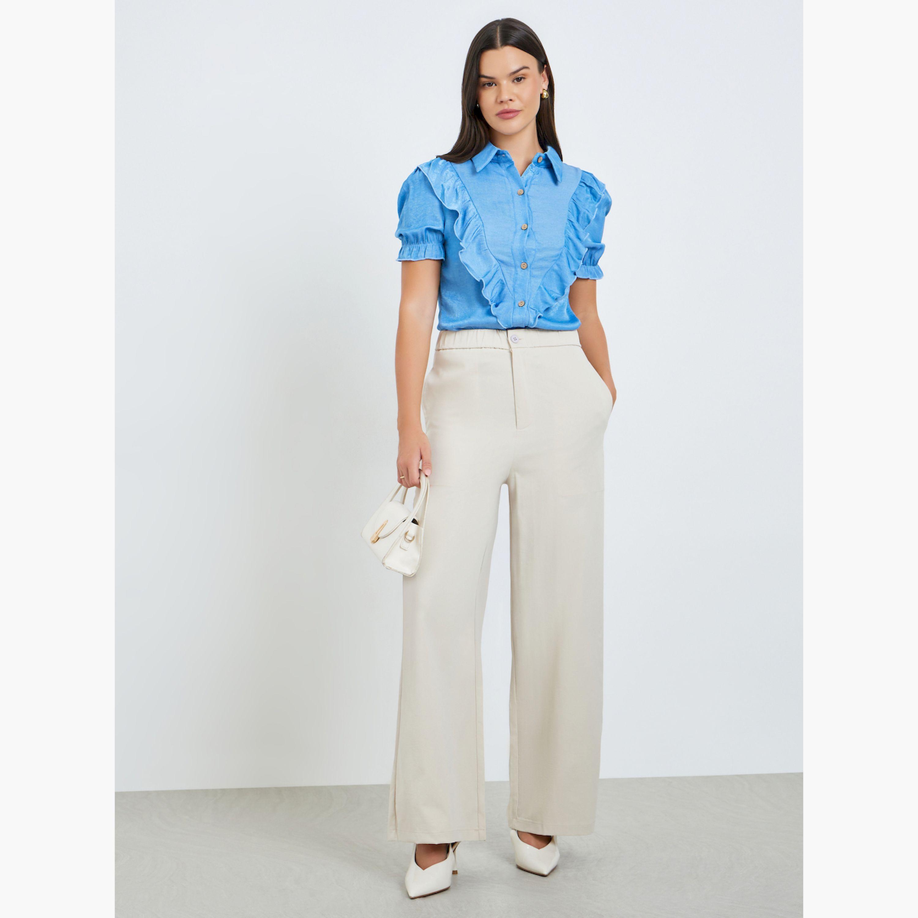 Take Two Wide Elastic Waist Straight Leg Pants-women-clothing-bottoms-trousers-image-2