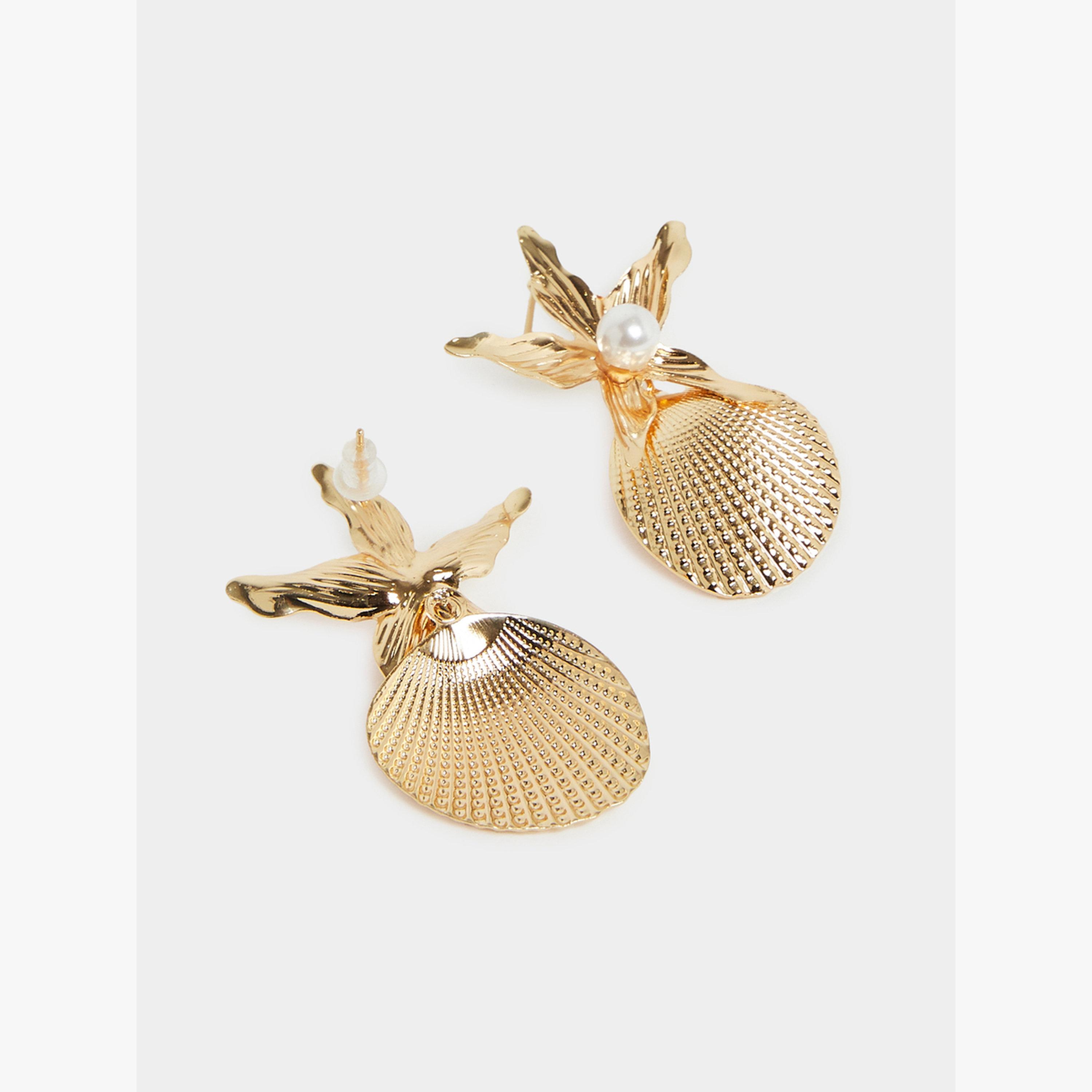 أقراط متدلية بزهور وأصداف-women-watchesandjewellery-jewellery-earrings-image-3