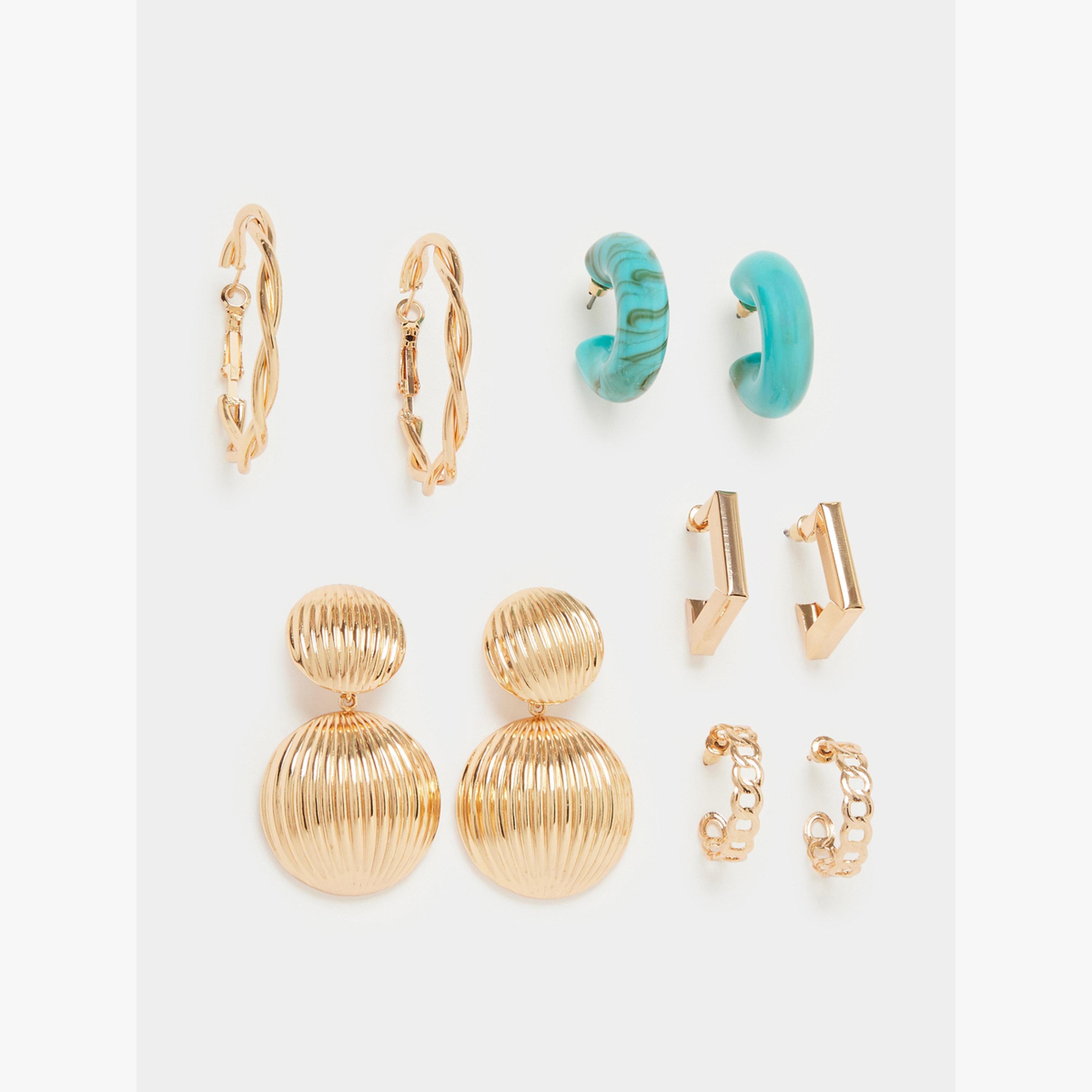 Styli Pack of 5 - Assorted Hoop Earrings-women-watchesandjewellery-jewellery-earrings-image-1