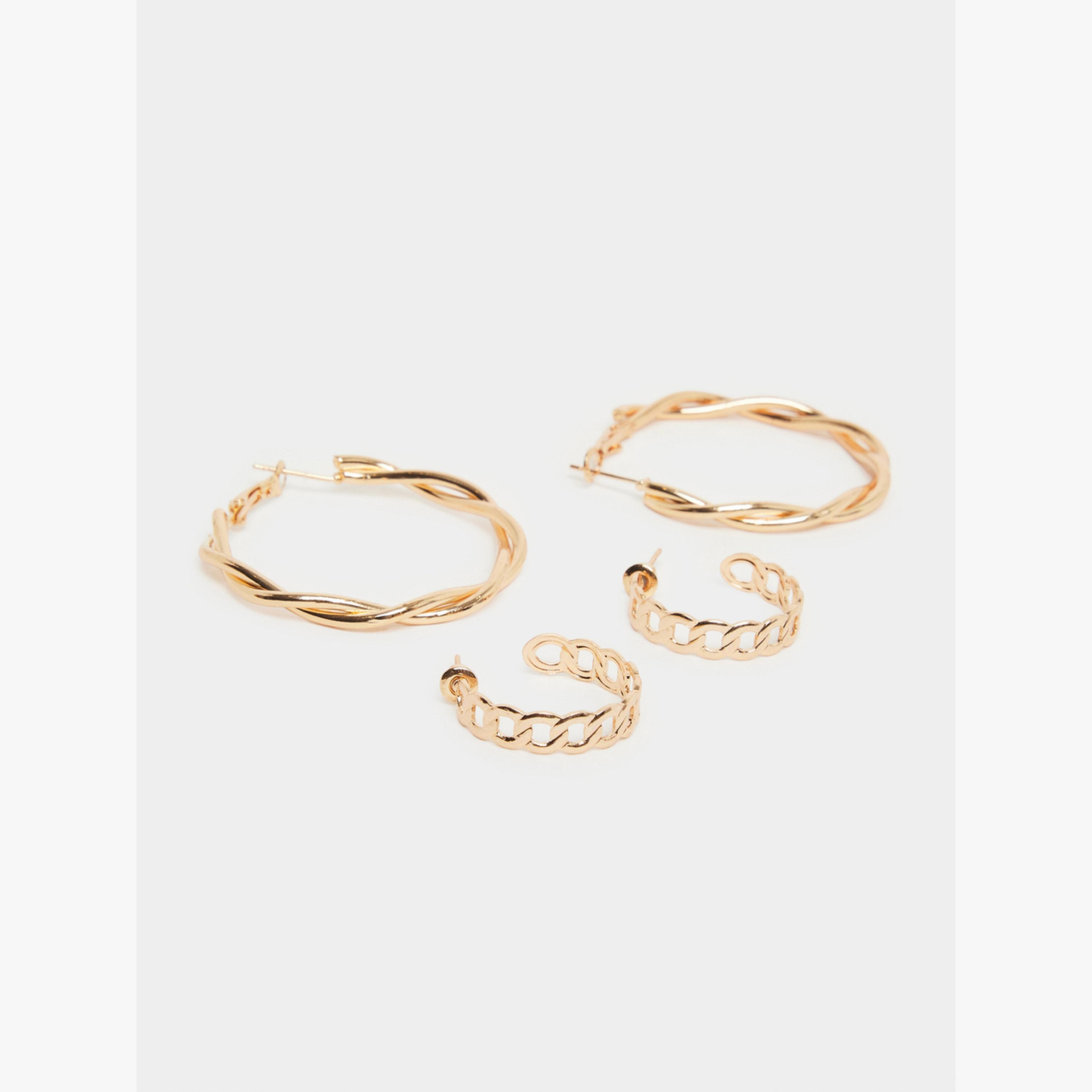 Styli Pack of 5 - Assorted Hoop Earrings-women-watchesandjewellery-jewellery-earrings-image-3