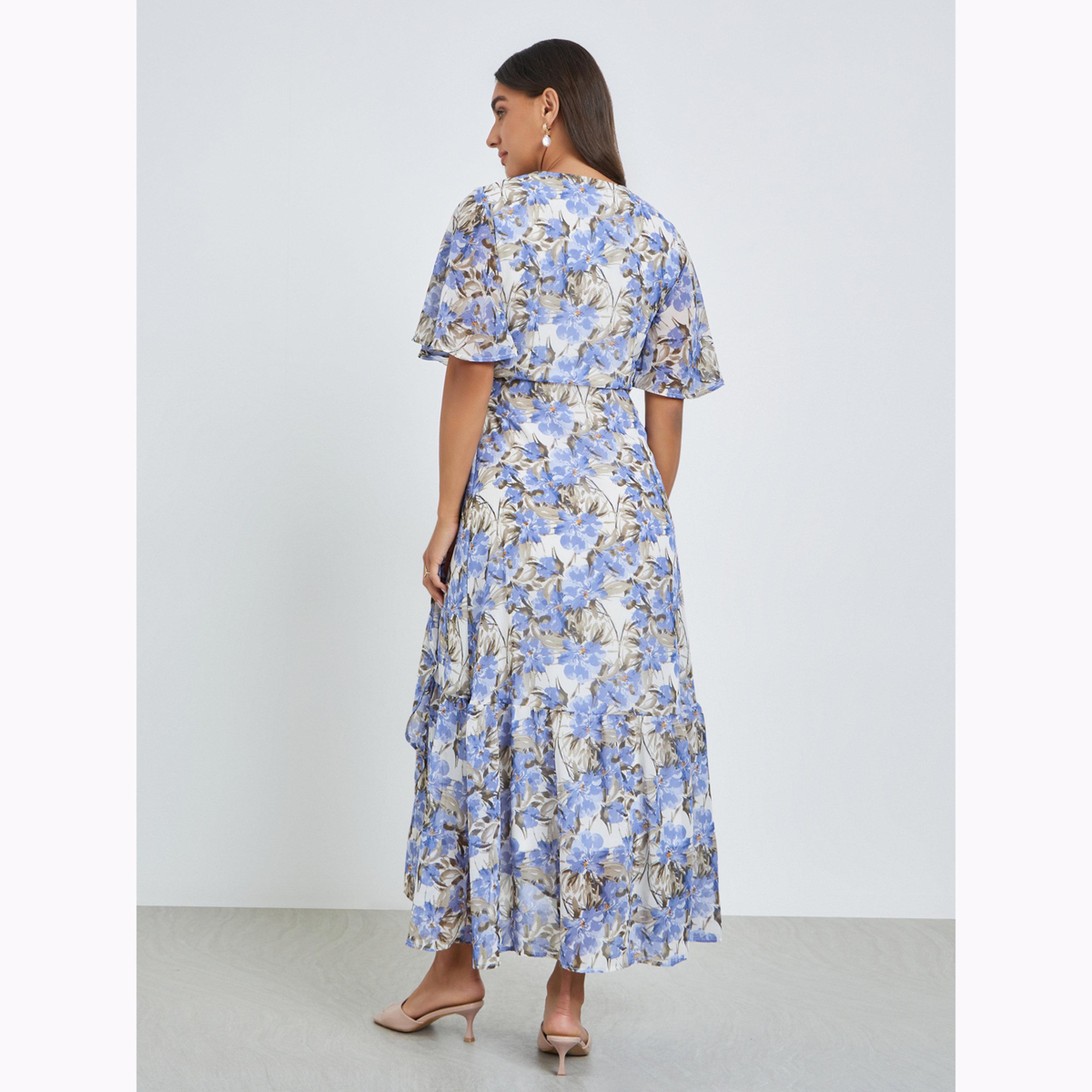 فستان طويل لف بنقشة الزهور-women-clothing-dresses-image-4