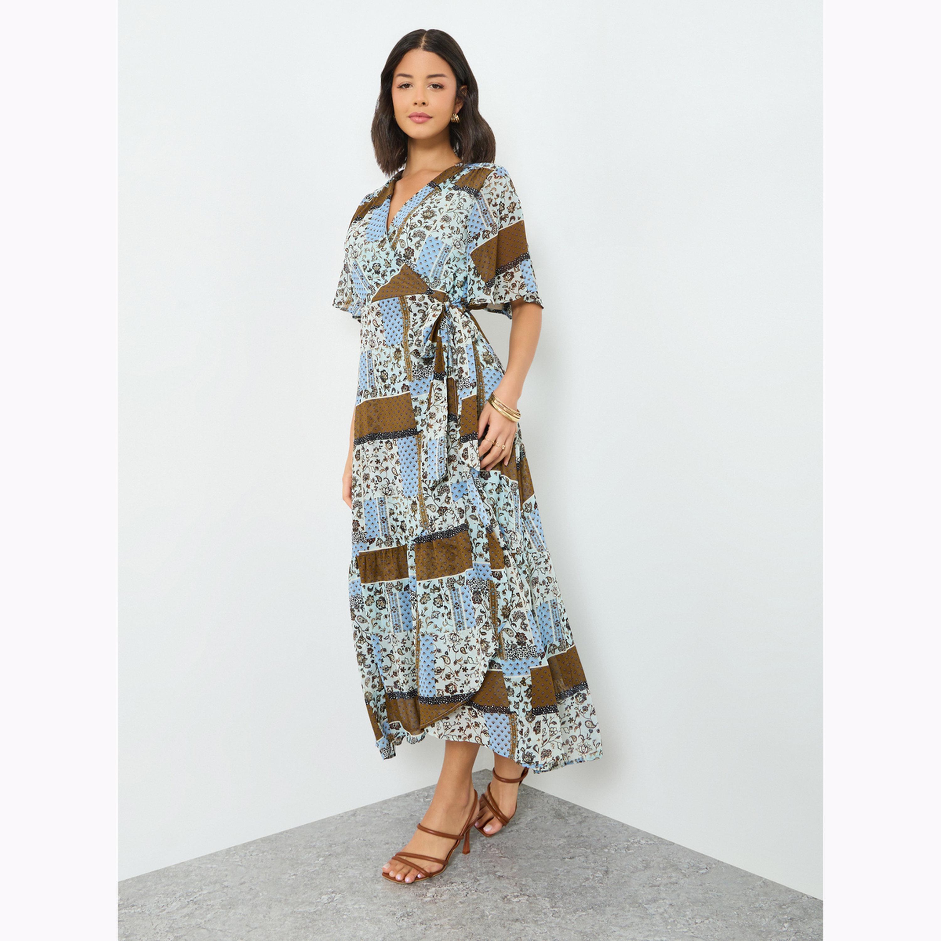 Styli Multi Floral Maxi Wrap Dress-women-clothing-dresses-image-1