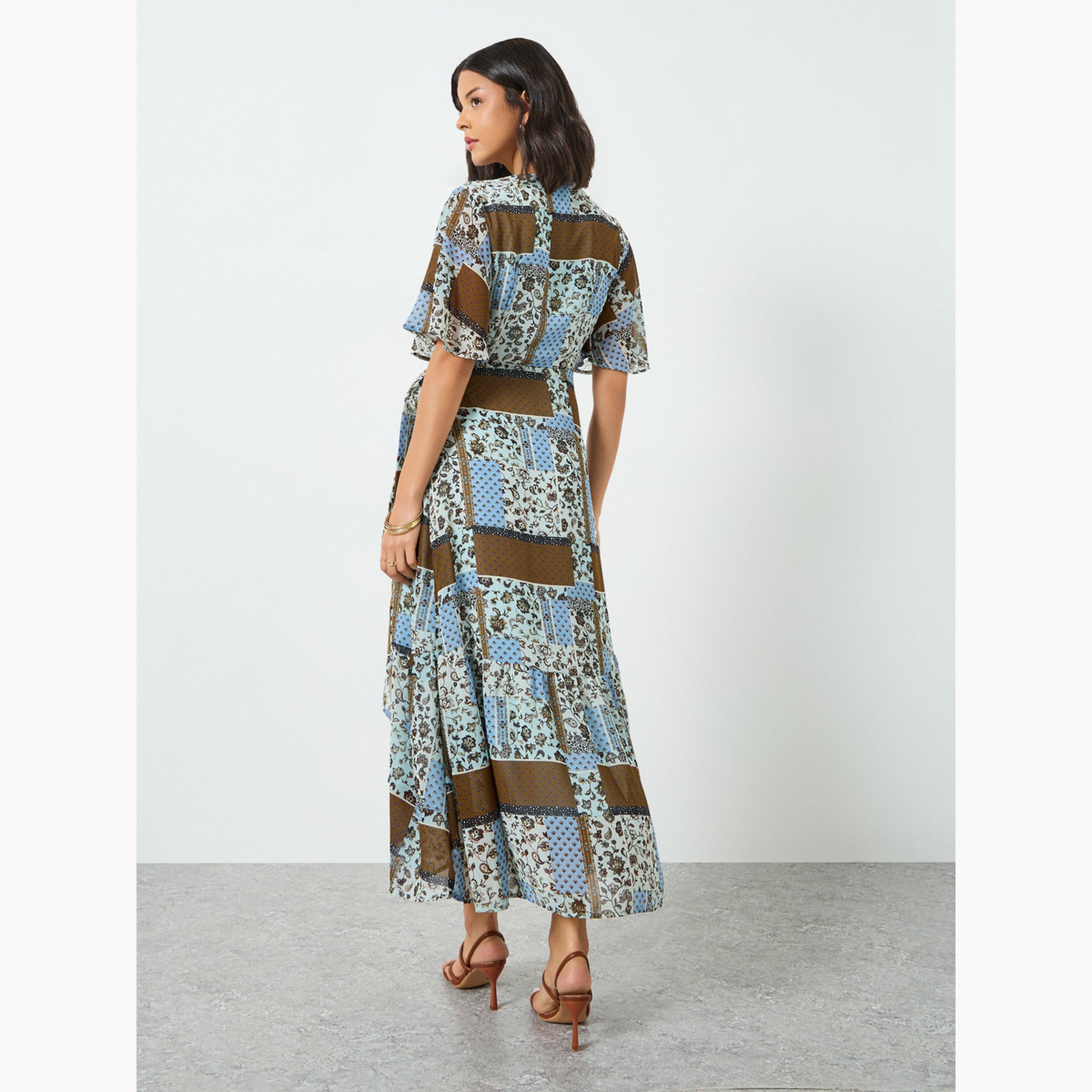 فستان طويل لف بنقشة زهور متعددة-women-clothing-dresses-image-4