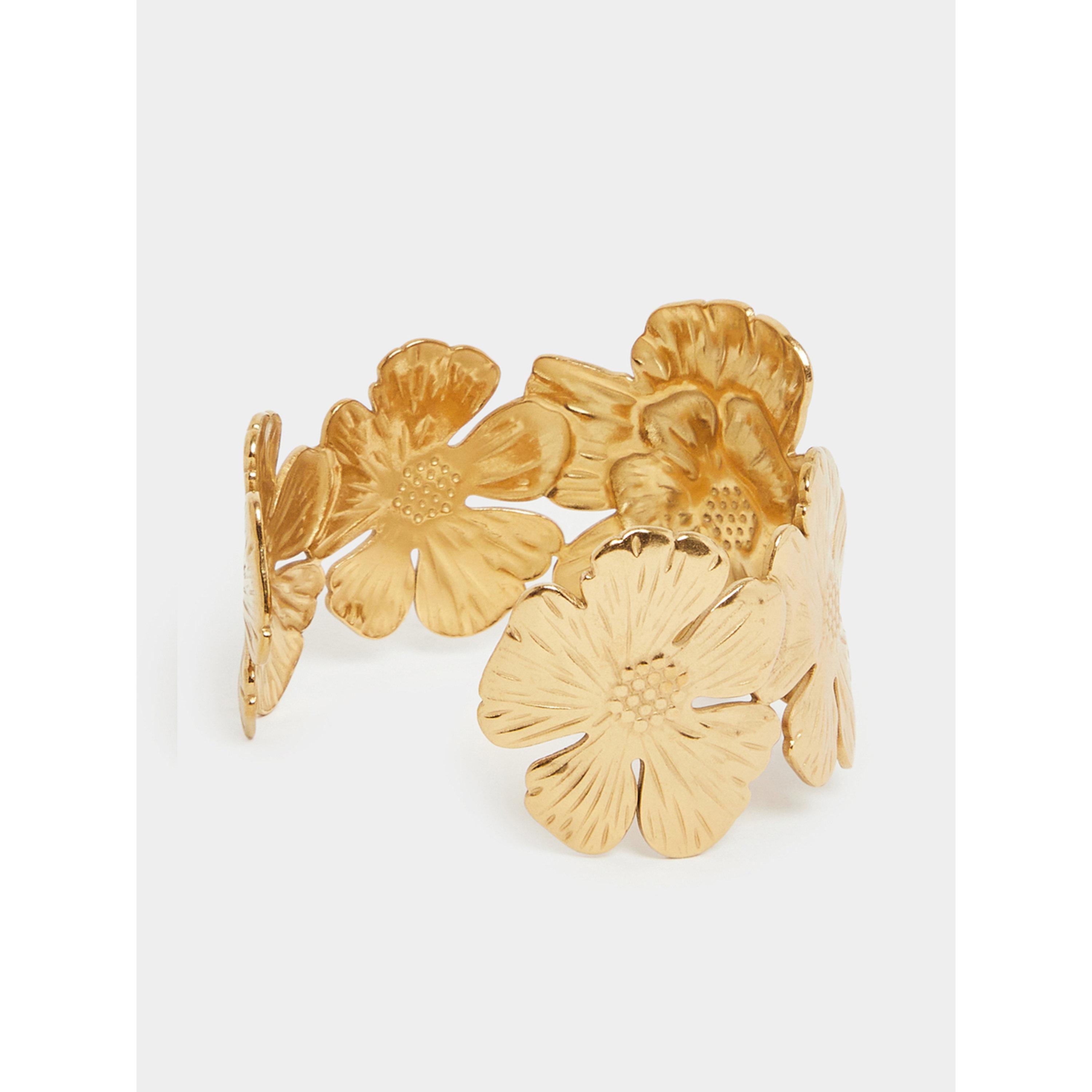 Styli Gold Floral Cuff Bracelet-women-watchesandjewellery-jewellery-banglesandbracelets-image-3
