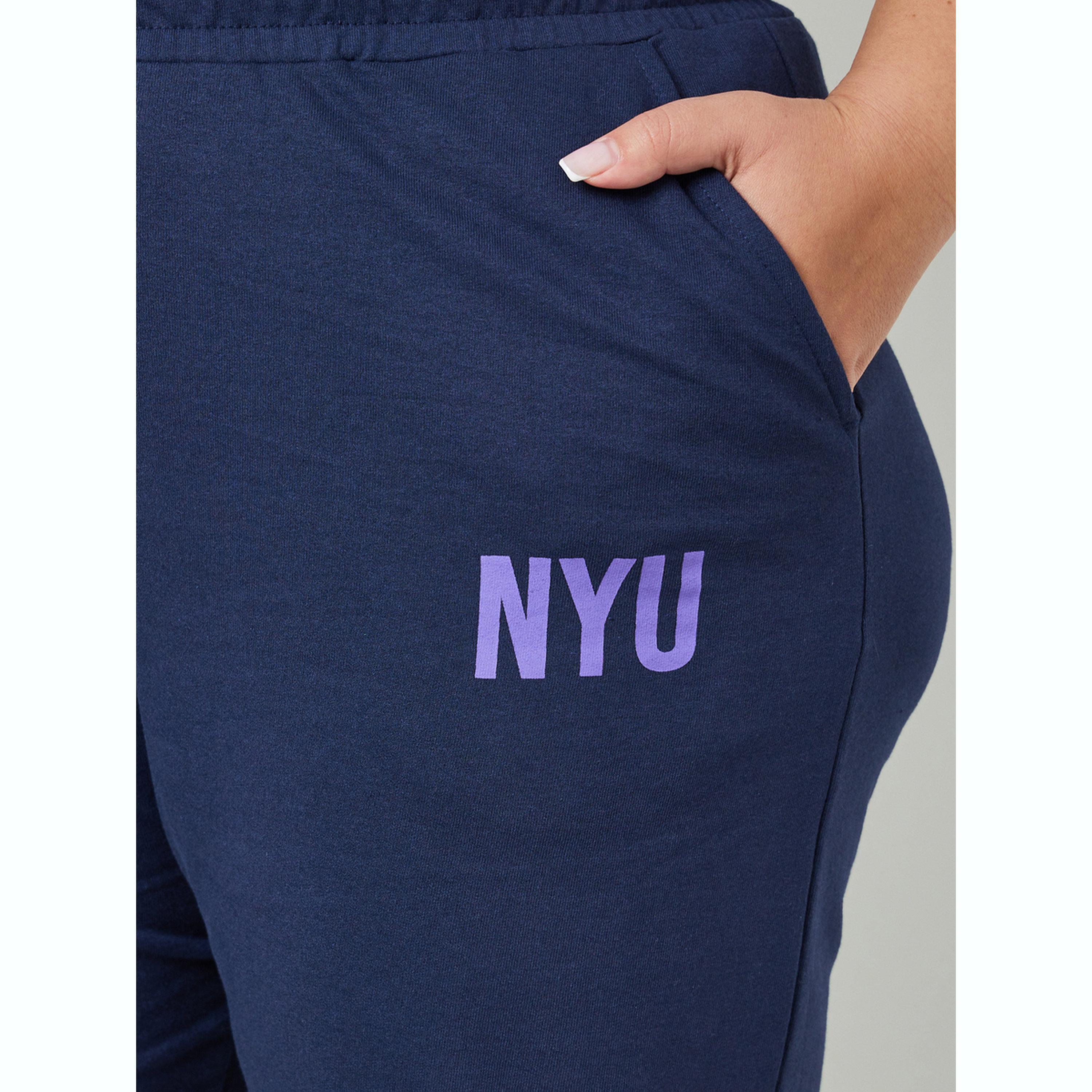 Styli Plus Size Navy Blue Joggers with Drawstring-women-clothing-bottoms-joggers-image-3