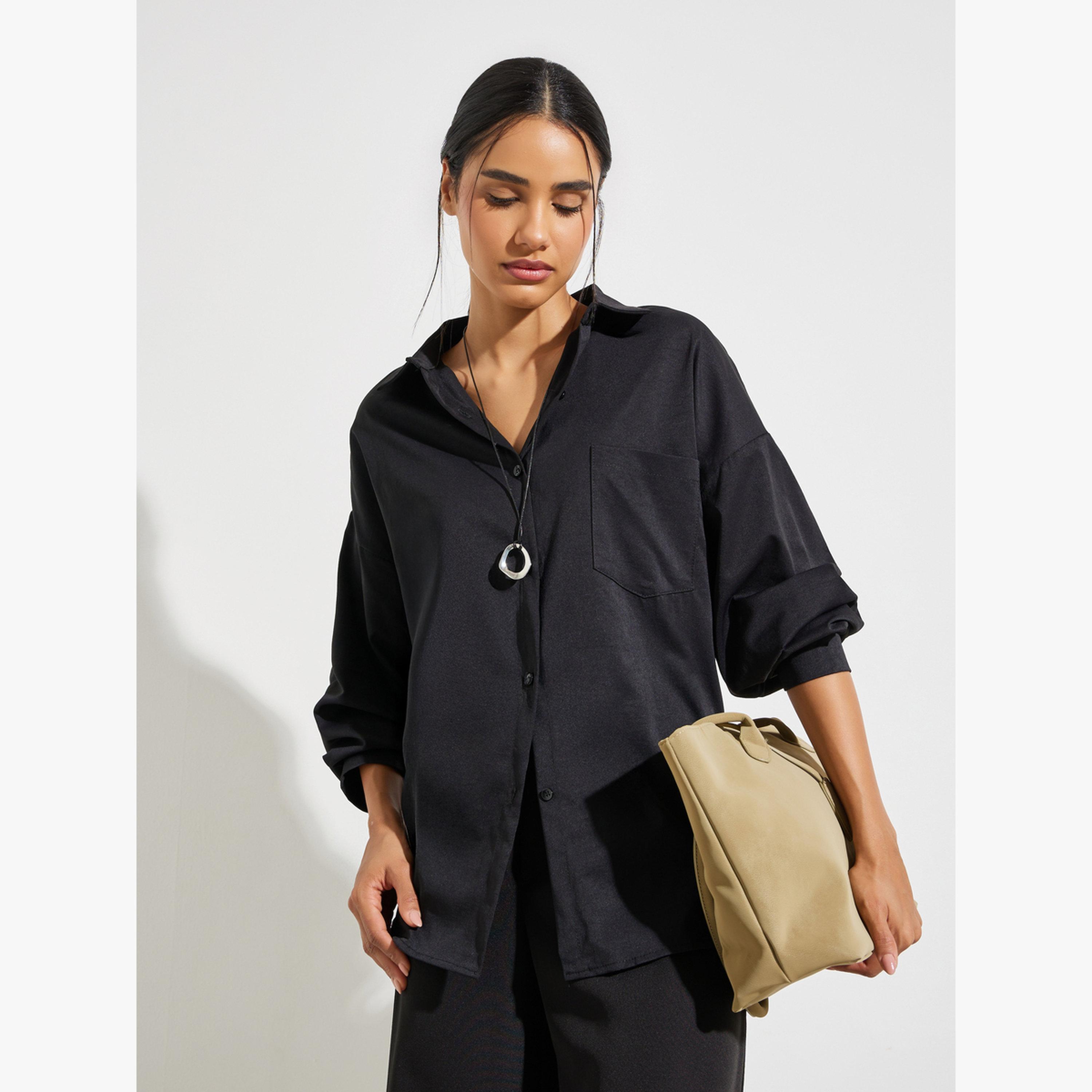 بلوزة بقصة واسعة بأكمام منفوخة-women-clothing-shirtsandblouses-shirts-image-3