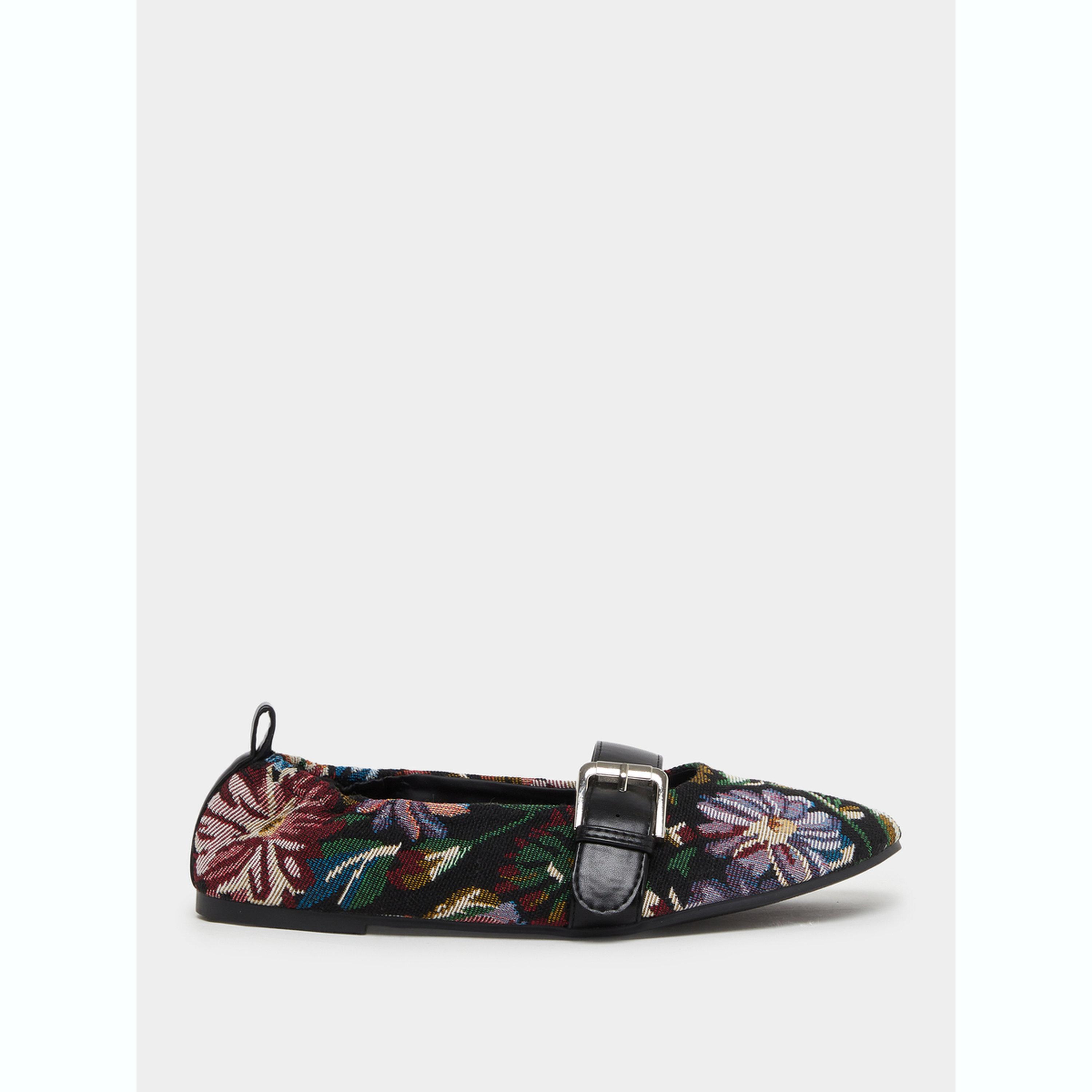 Styli Floral Jacquard Ballerina-women-shoes-ballerinas-image-2