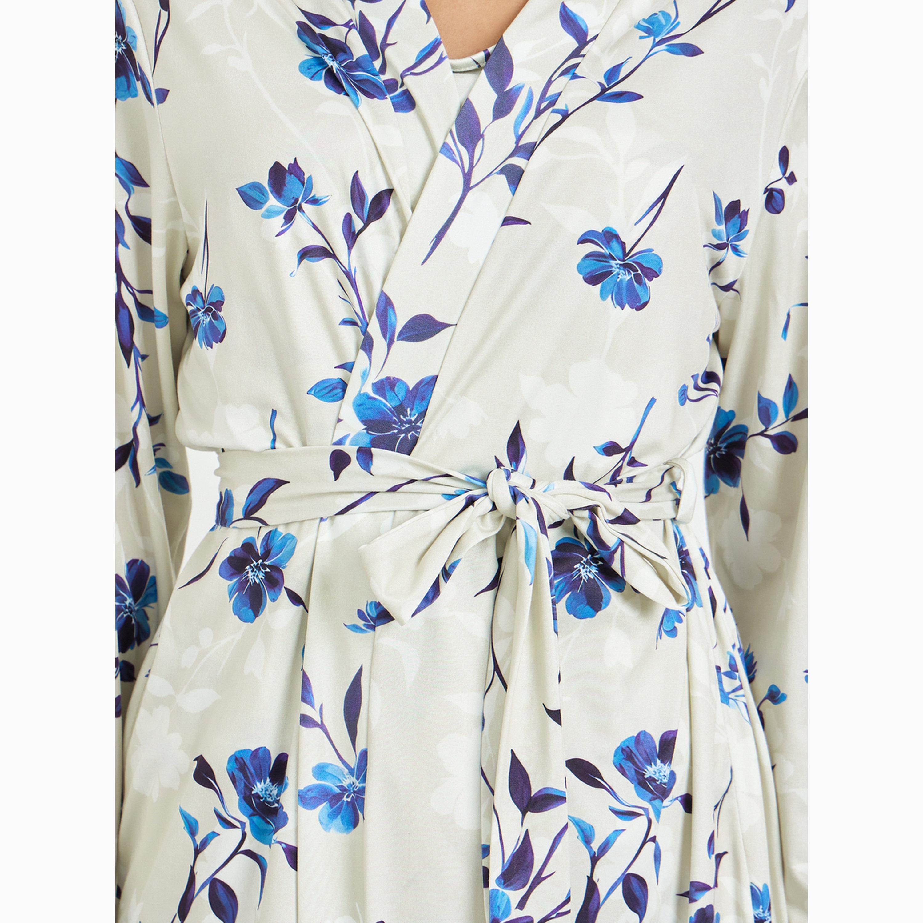 مجموعة من 3 بيجاما وروب وبلوزة كامي بطبعة زهور-women-clothing-nightwear-pyjamas-longsets-image-5