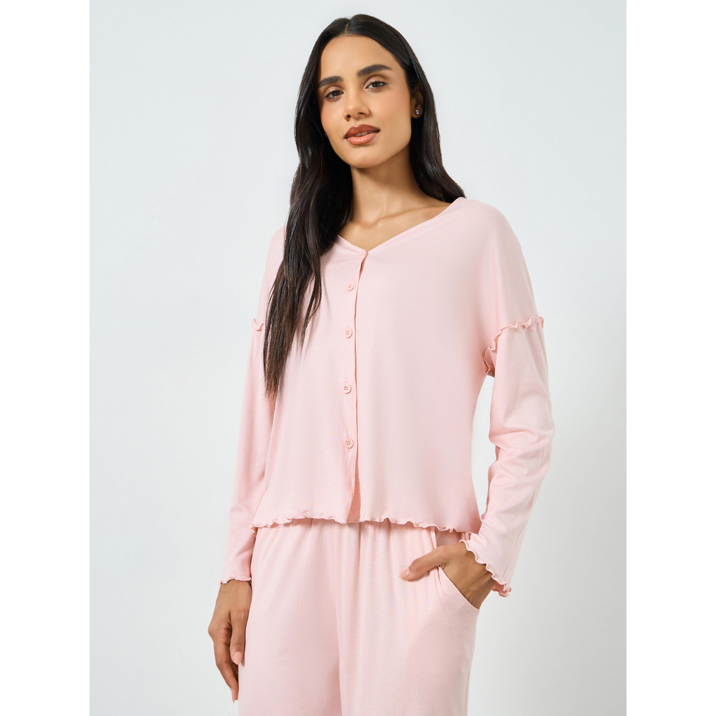 Styli Modal Long Sleeve Shirt and Pocket Pyjama Set-women-clothing-nightwear-pyjamas-longsets-image-2