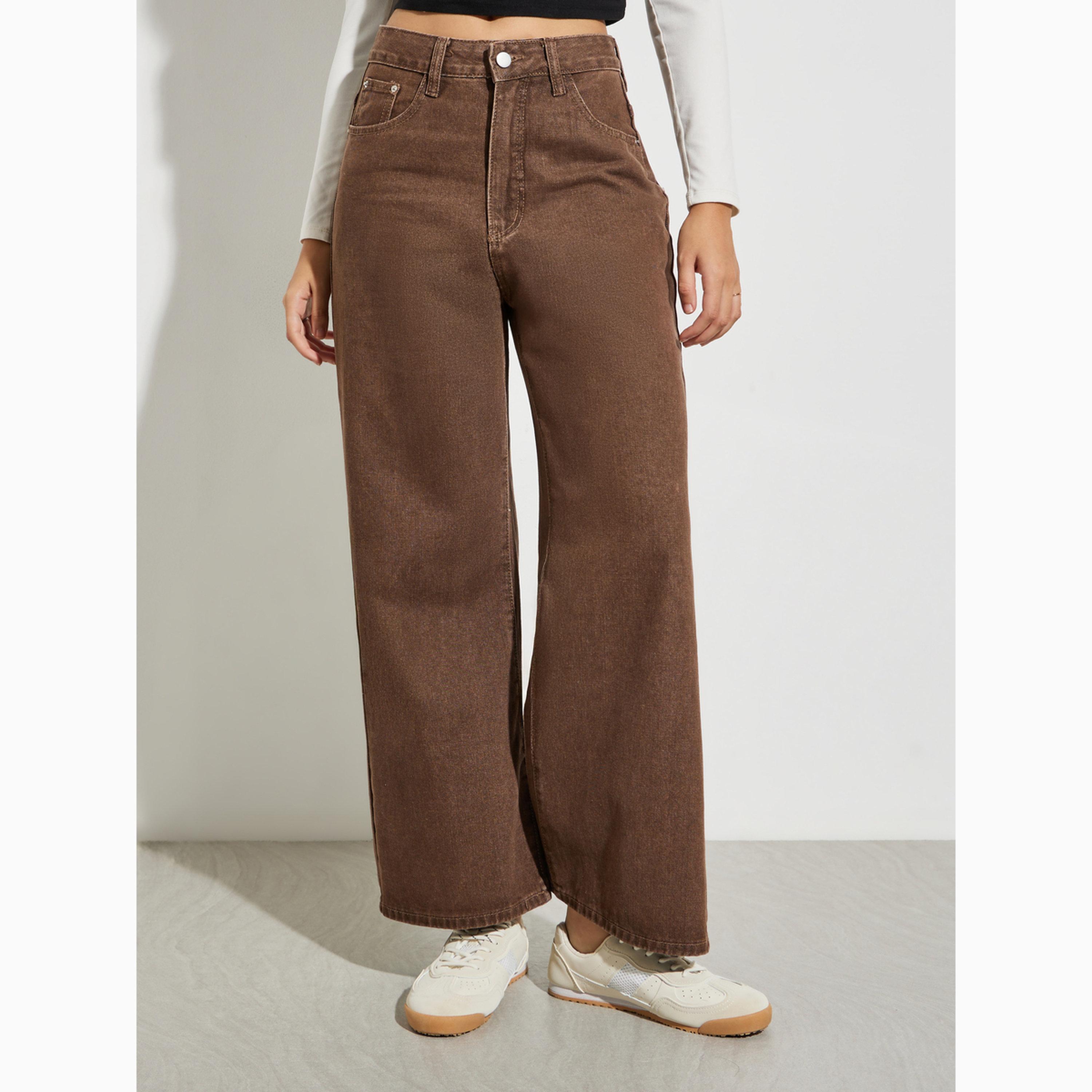 بنطال جينز مغسول ومصبوغ بأرجل واسعة للنساء-women-clothing-bottoms-jeans-image-1