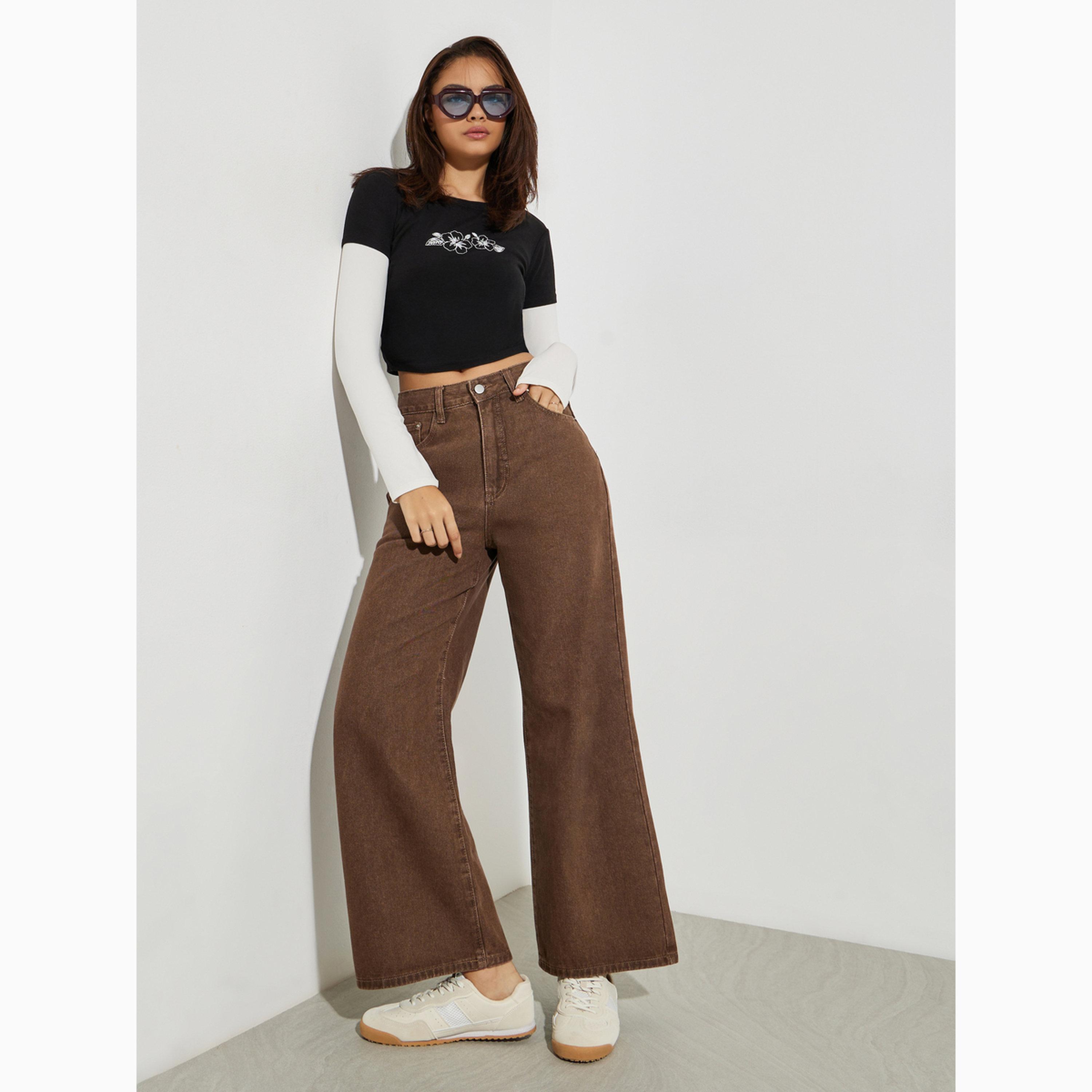 بنطال جينز مغسول ومصبوغ بأرجل واسعة للنساء-women-clothing-bottoms-jeans-image-2
