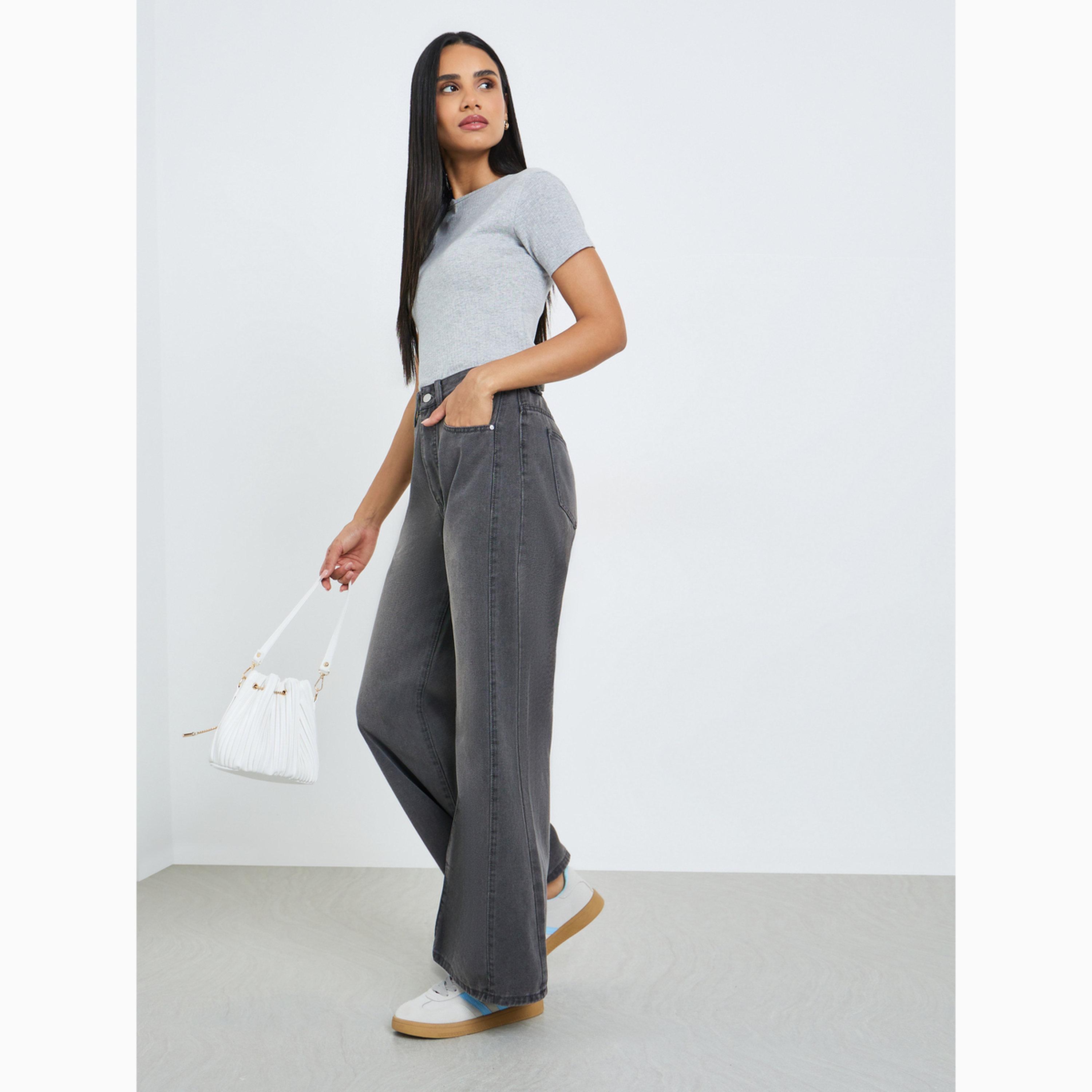 Styli High Rise Cut and Sew Wide Leg Jeans-women-clothing-bottoms-jeans-image-2