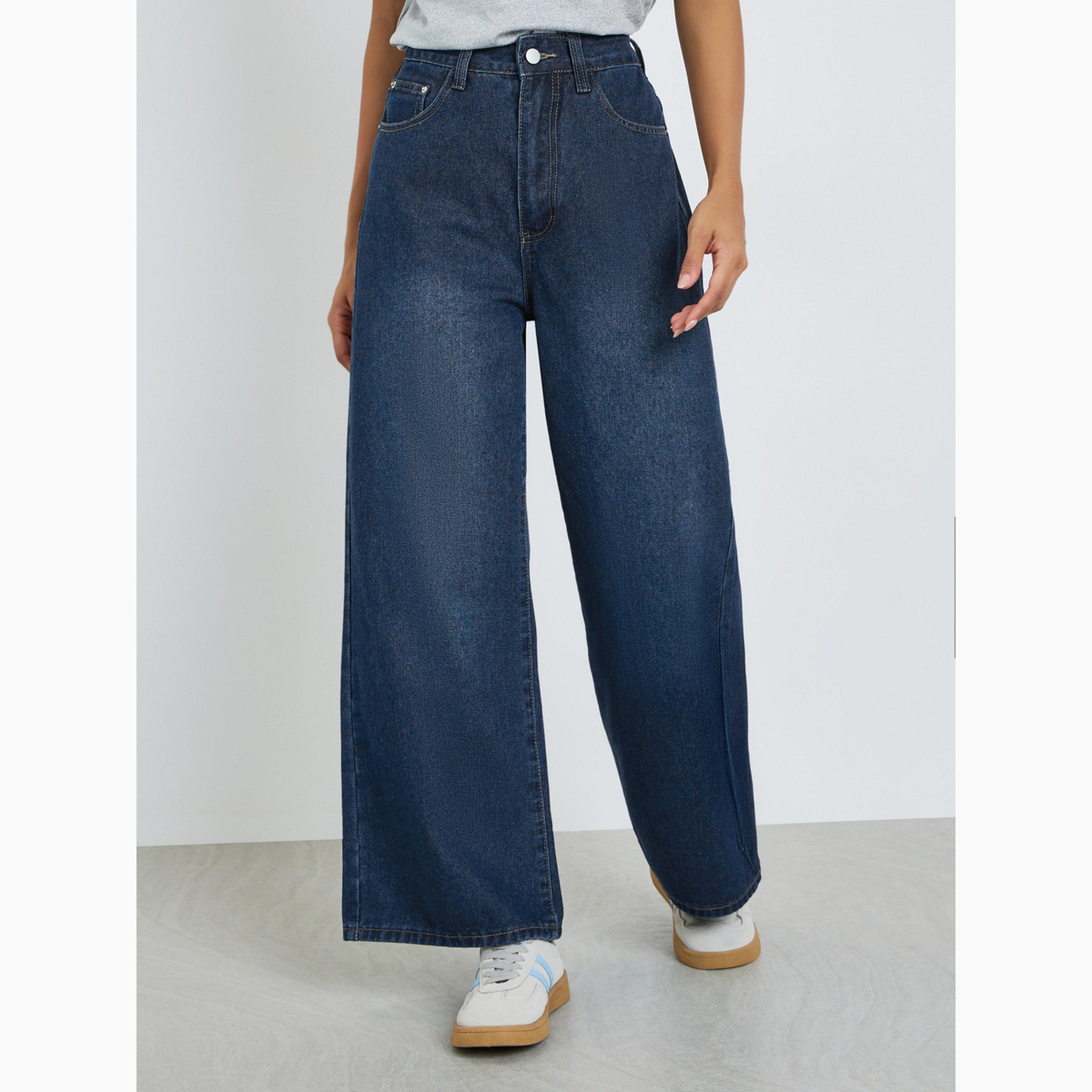 Styli High Rise Wide Leg Jeans-women-clothing-bottoms-jeans-image-1