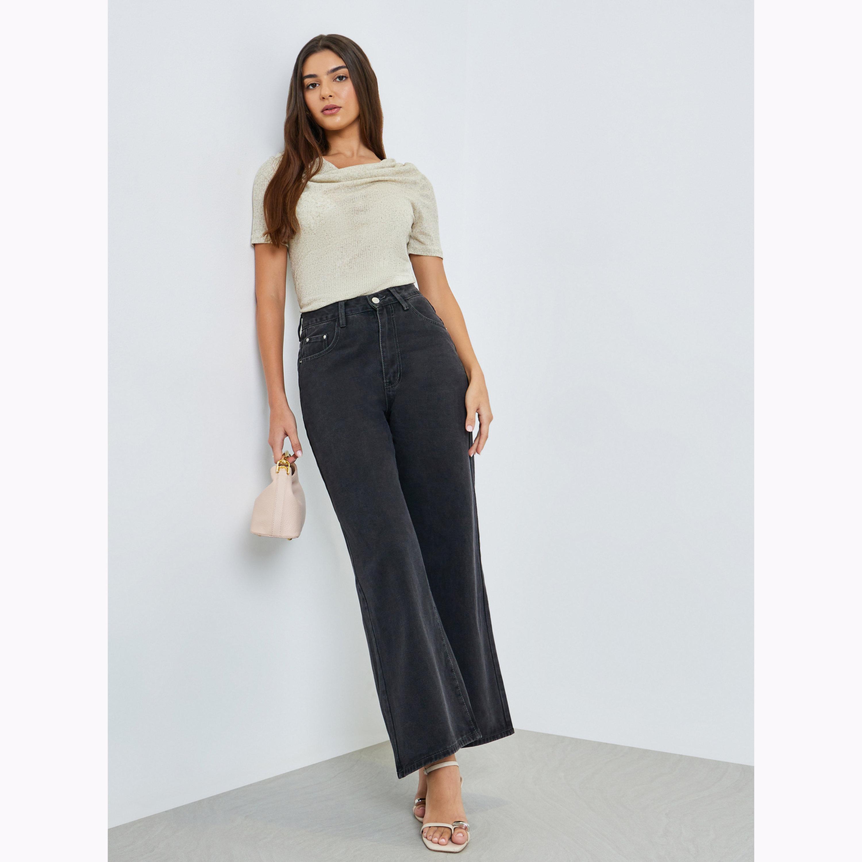 Styli Charcoal Mid Rise Wide Leg Jeans-women-clothing-bottoms-jeans-image-2