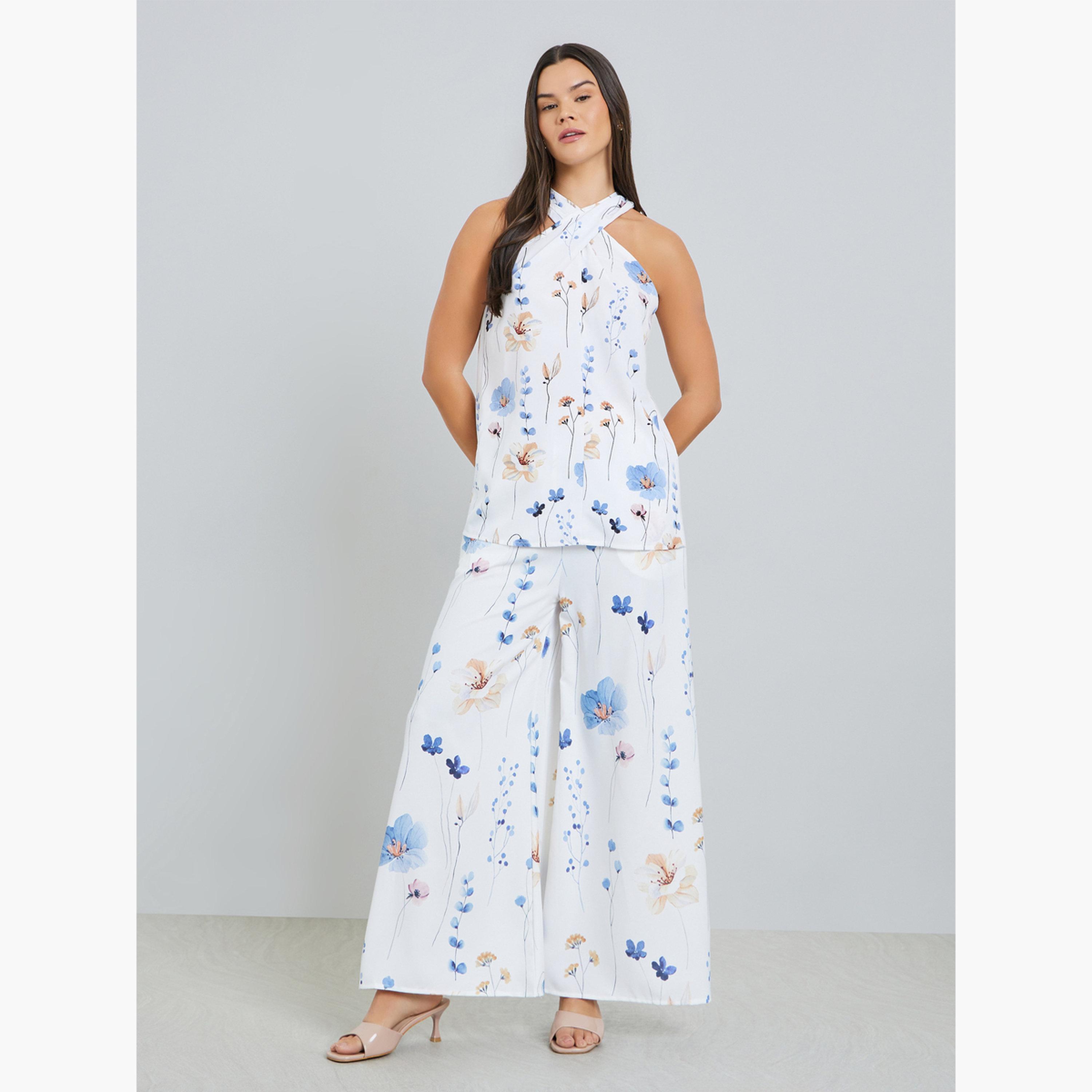 Take Two Women Floral Print Halter Neck Sleeveless Top-women-clothing-shirtsandblouses-blouses-image-4