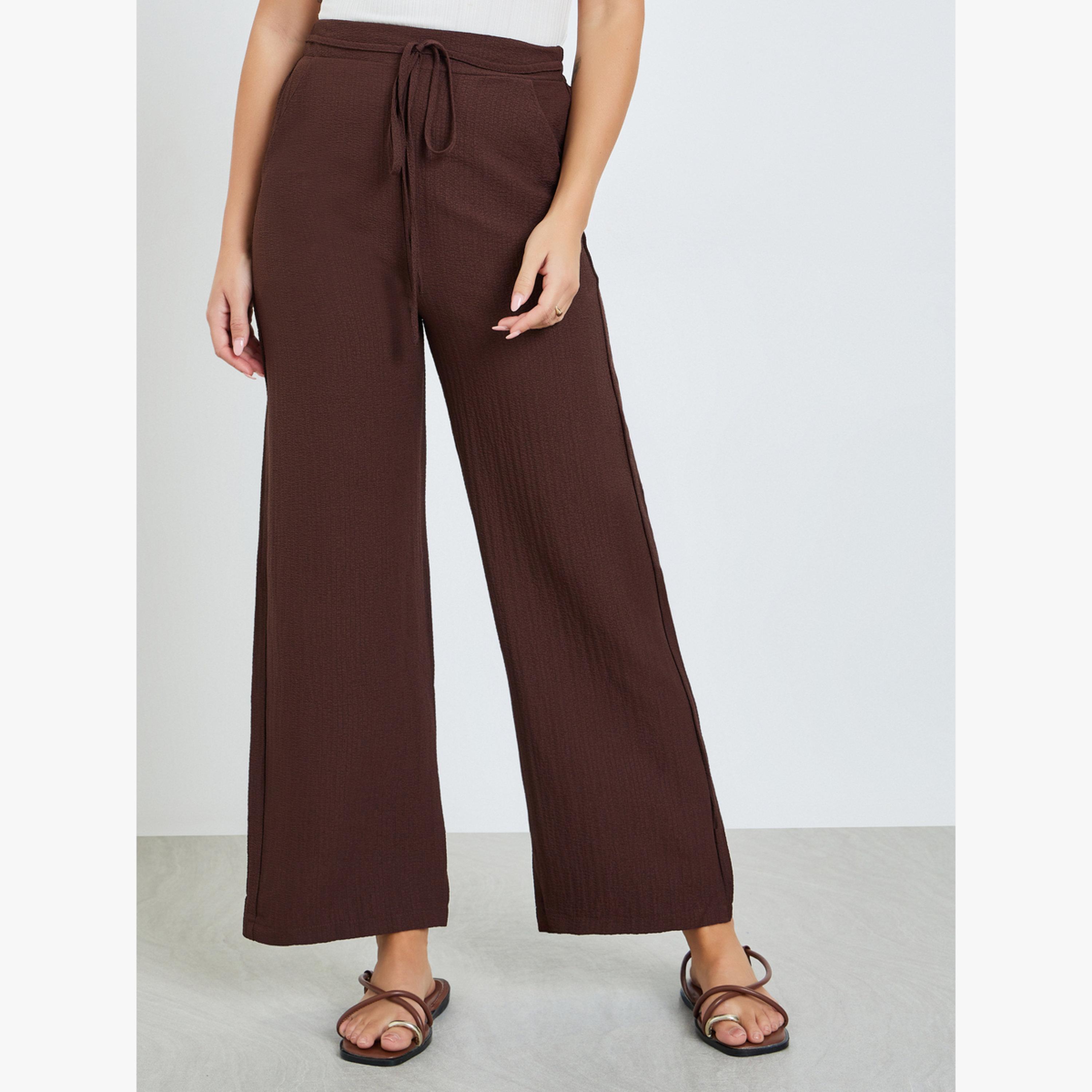 بنطال بأرجل واسعة ورباط-women-clothing-bottoms-joggers-image-1