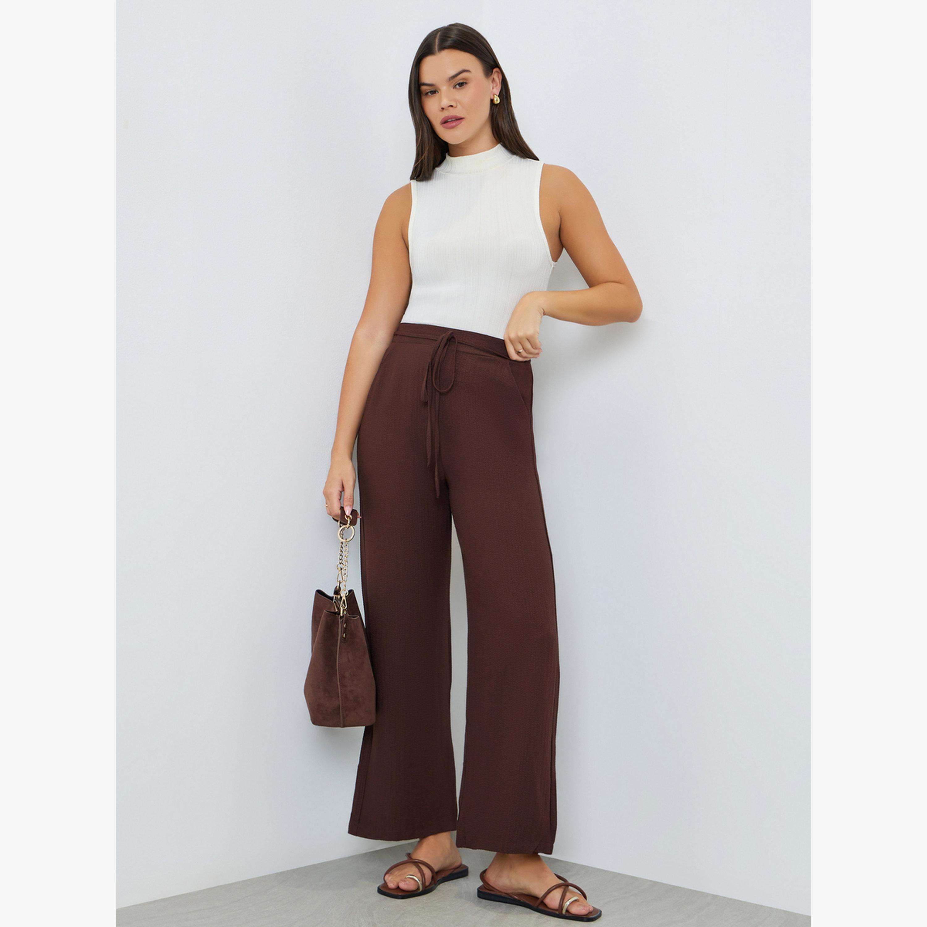 بنطال بأرجل واسعة ورباط-women-clothing-bottoms-joggers-image-2
