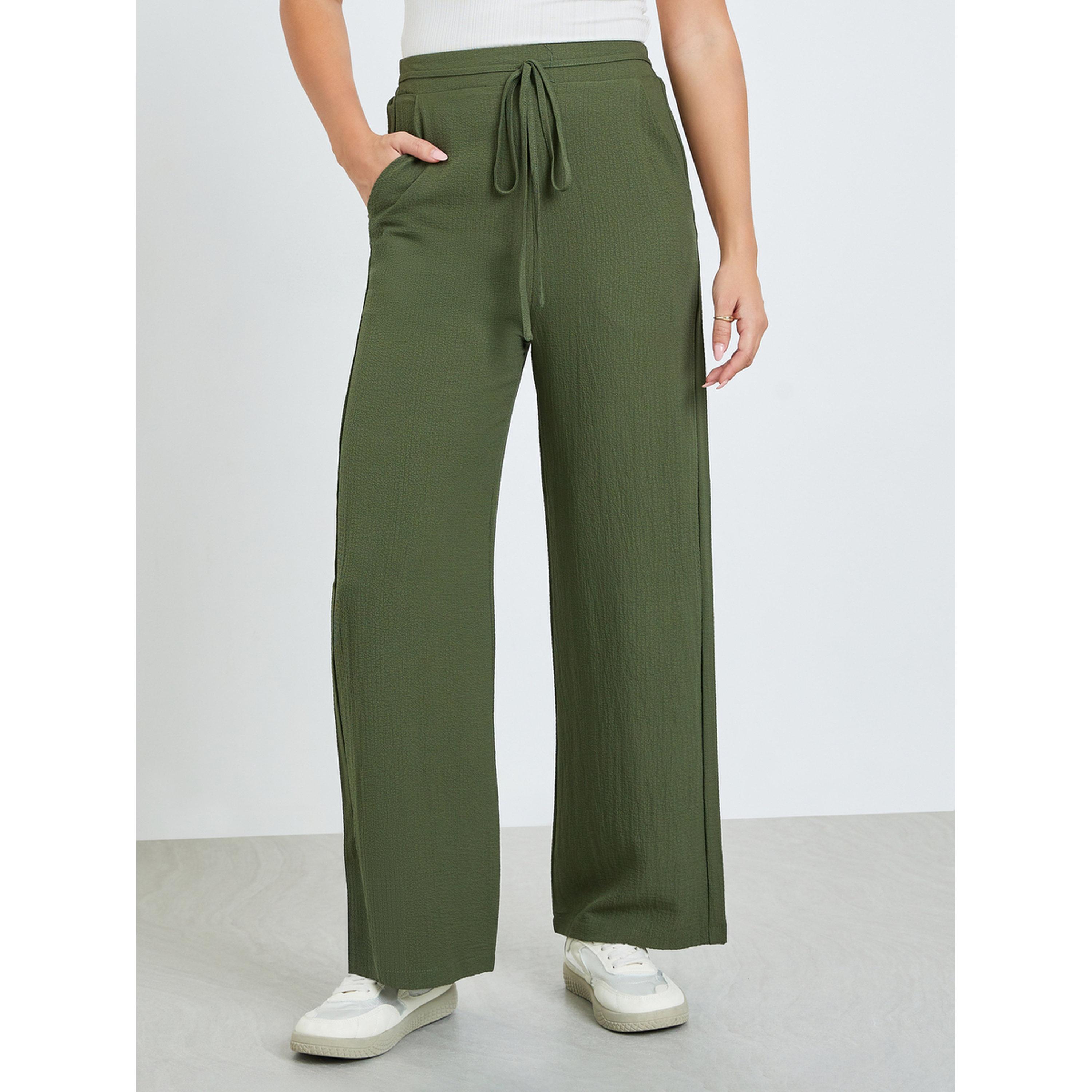 بنطال بملمس بارز وأرجل واسعة-women-clothing-bottoms-joggers-image-1