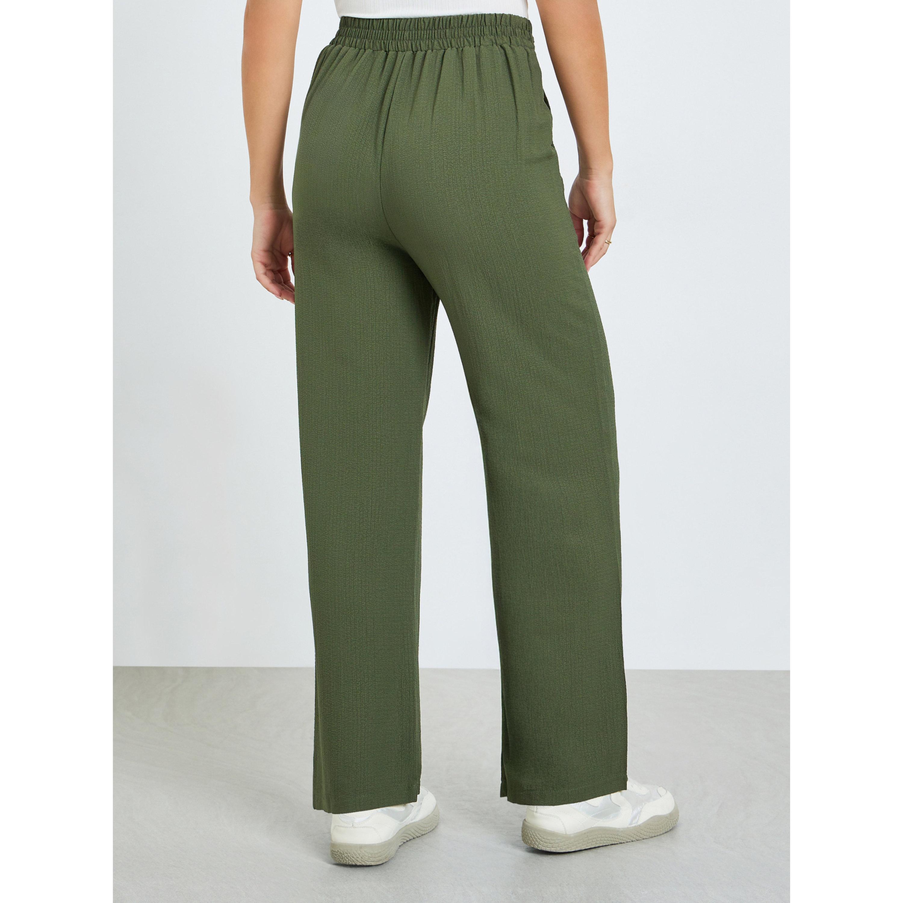 بنطال بملمس بارز وأرجل واسعة-women-clothing-bottoms-joggers-image-4
